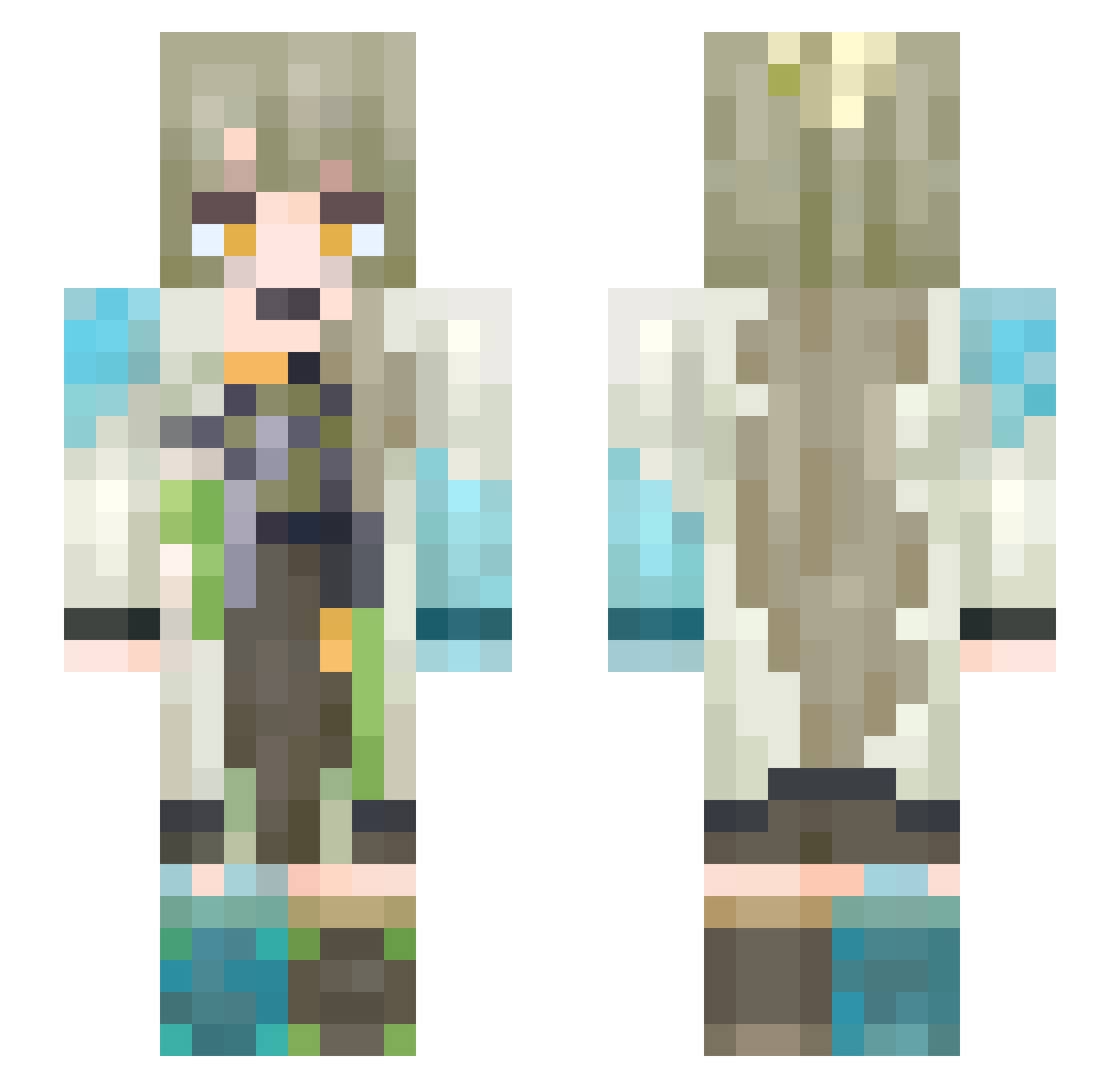 ChibiLeo Minecraft skin, front and back view