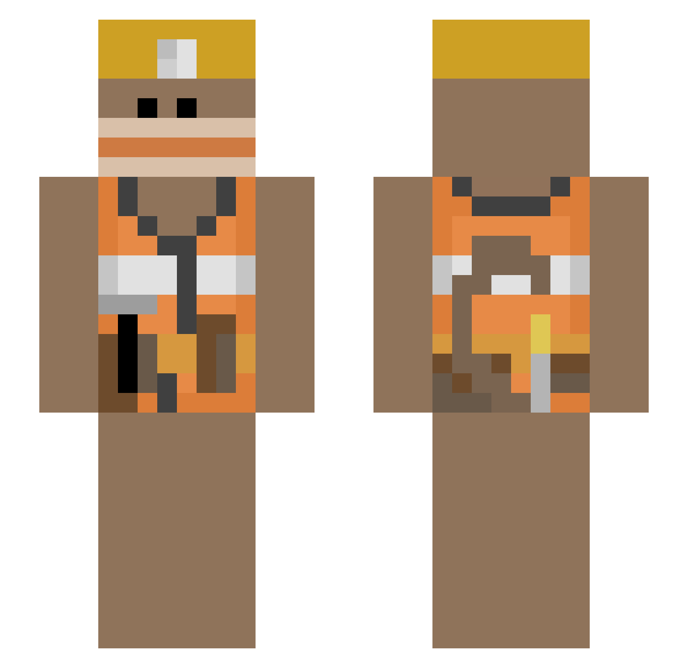 JapeTV Minecraft skin, front and back view