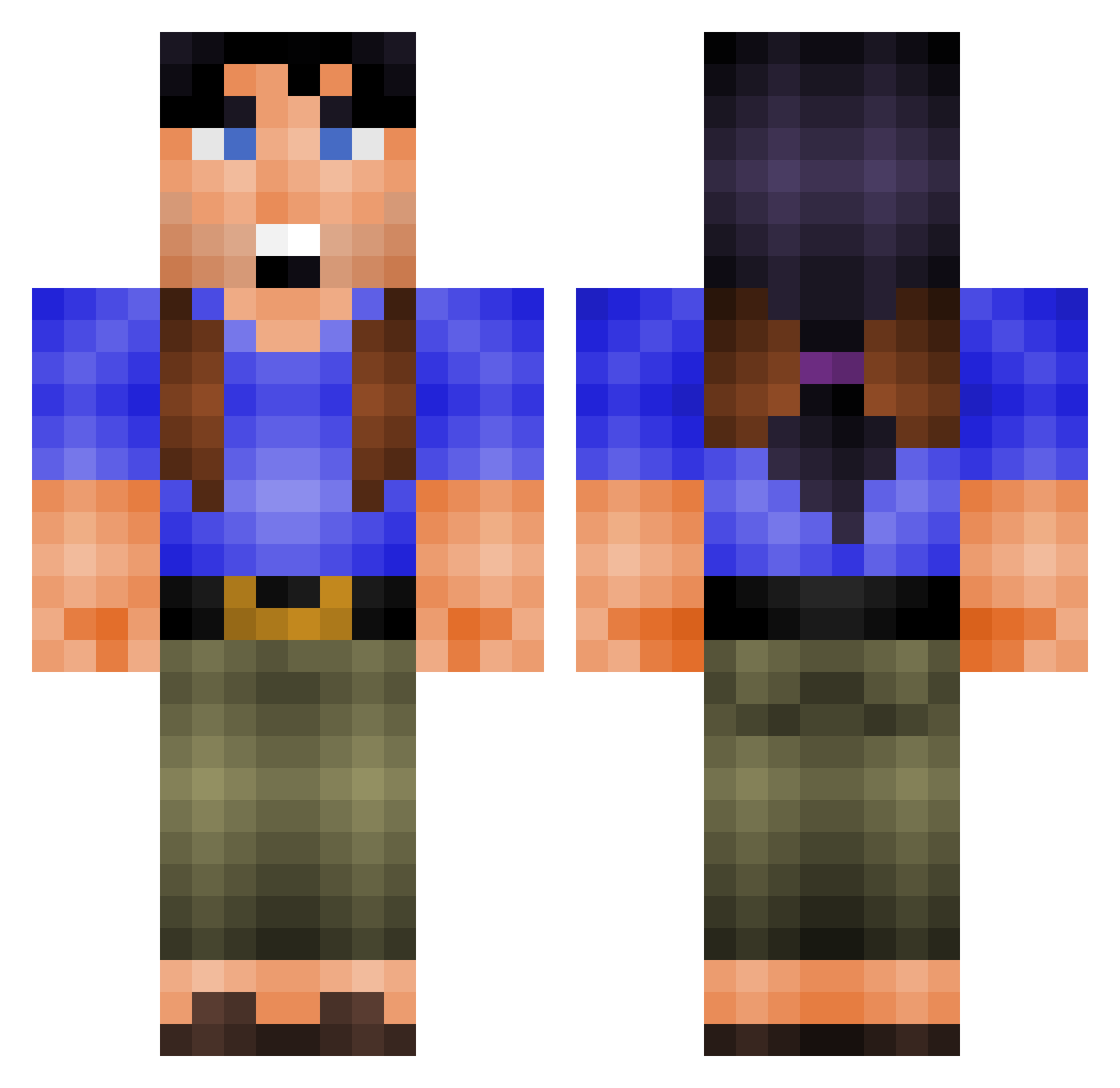 alphanteo Minecraft skin, front and back view