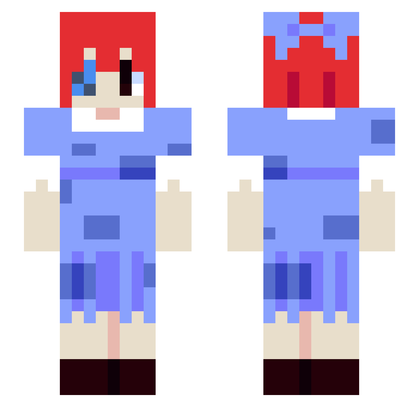 Wiilbuuur Minecraft skin, front and back view