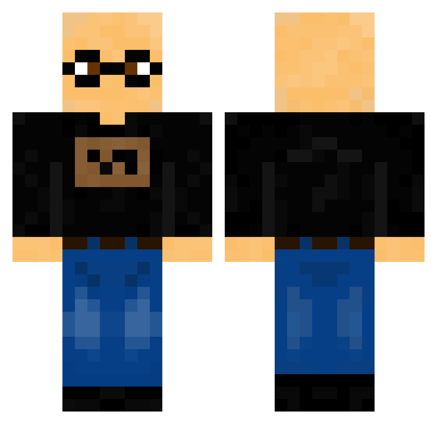 Curios Minecraft skin, front and back view