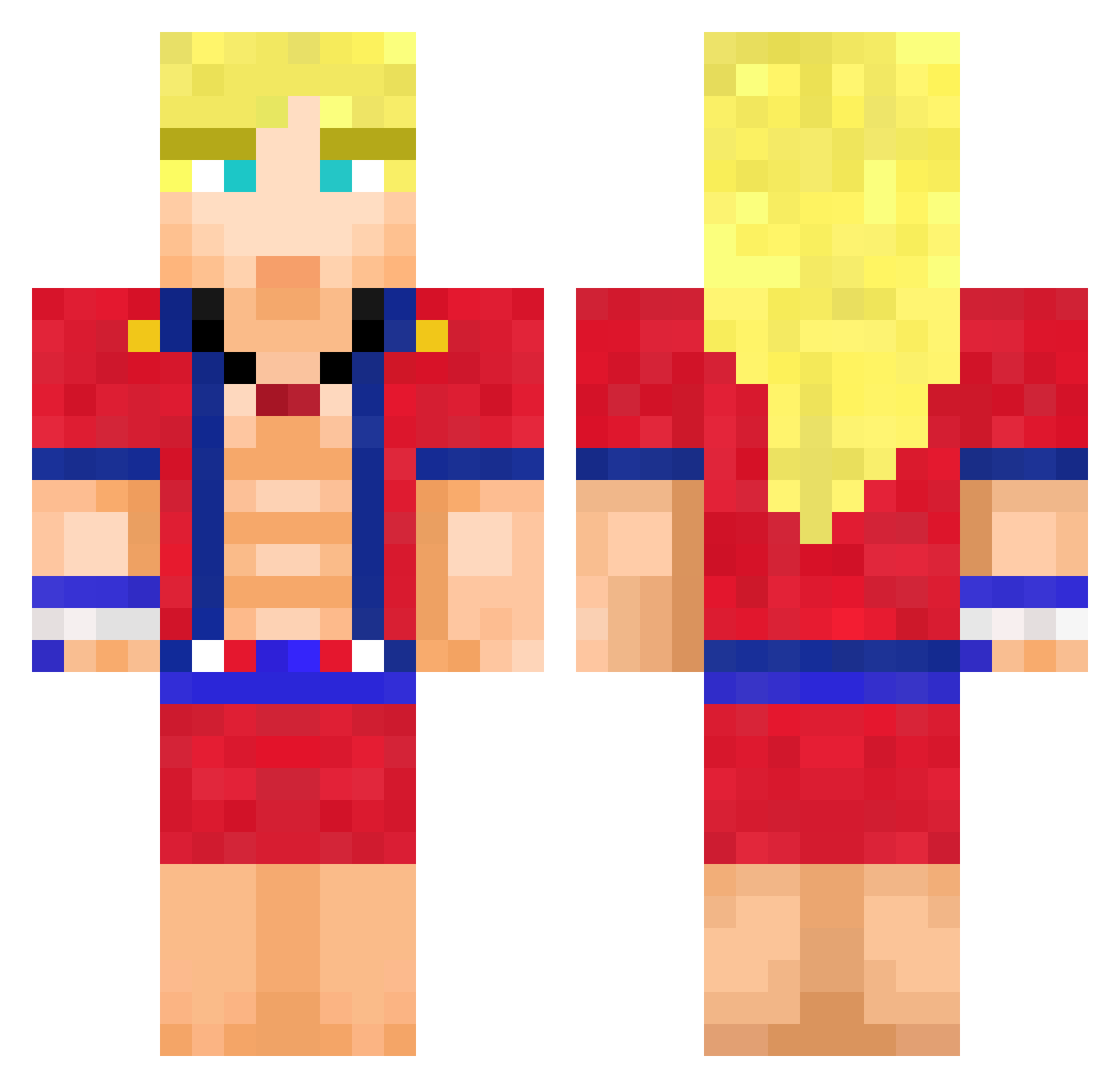 Sarbacane Minecraft skin, front and back view