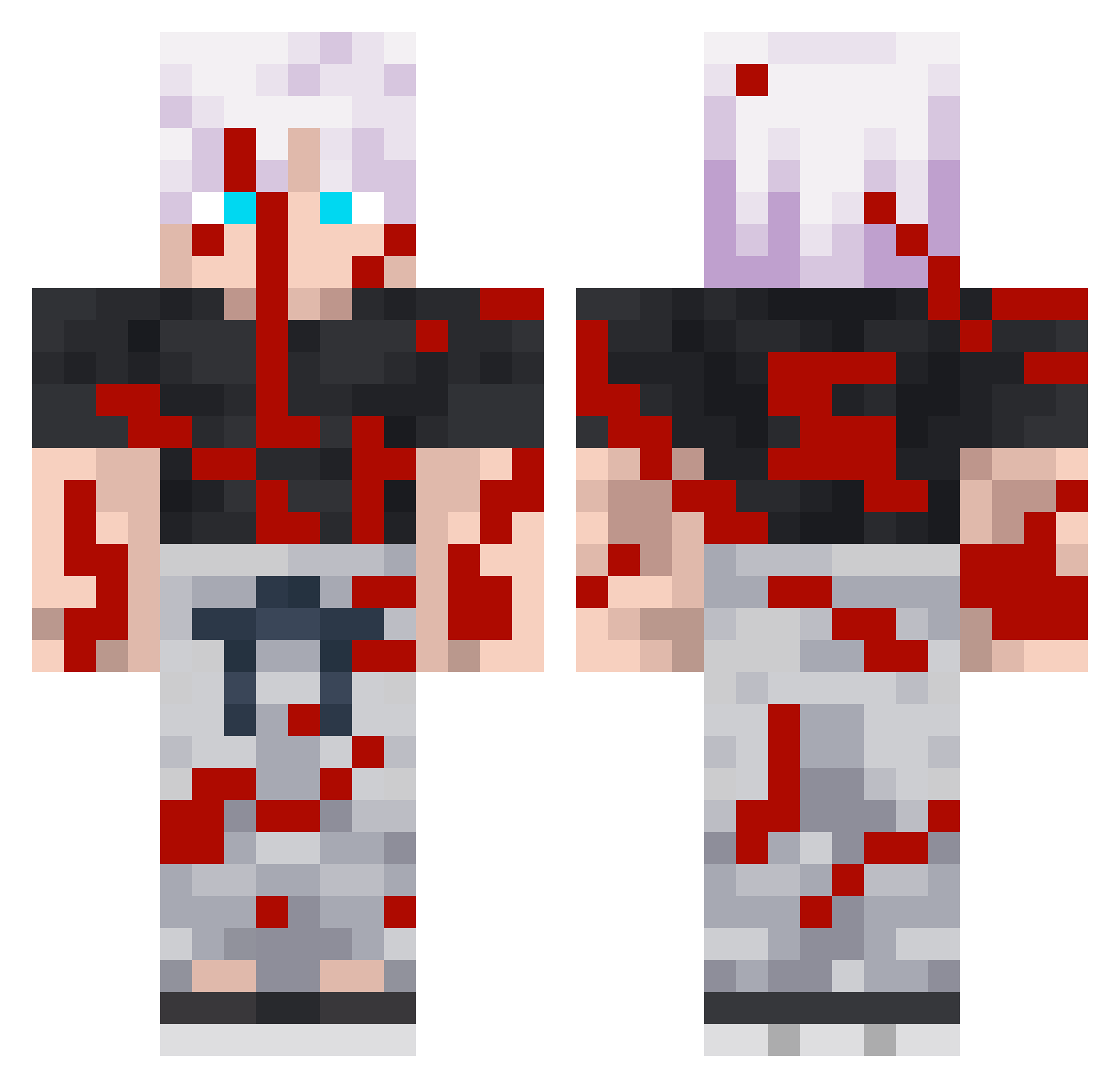 Xyrobyte Minecraft skin, front and back view