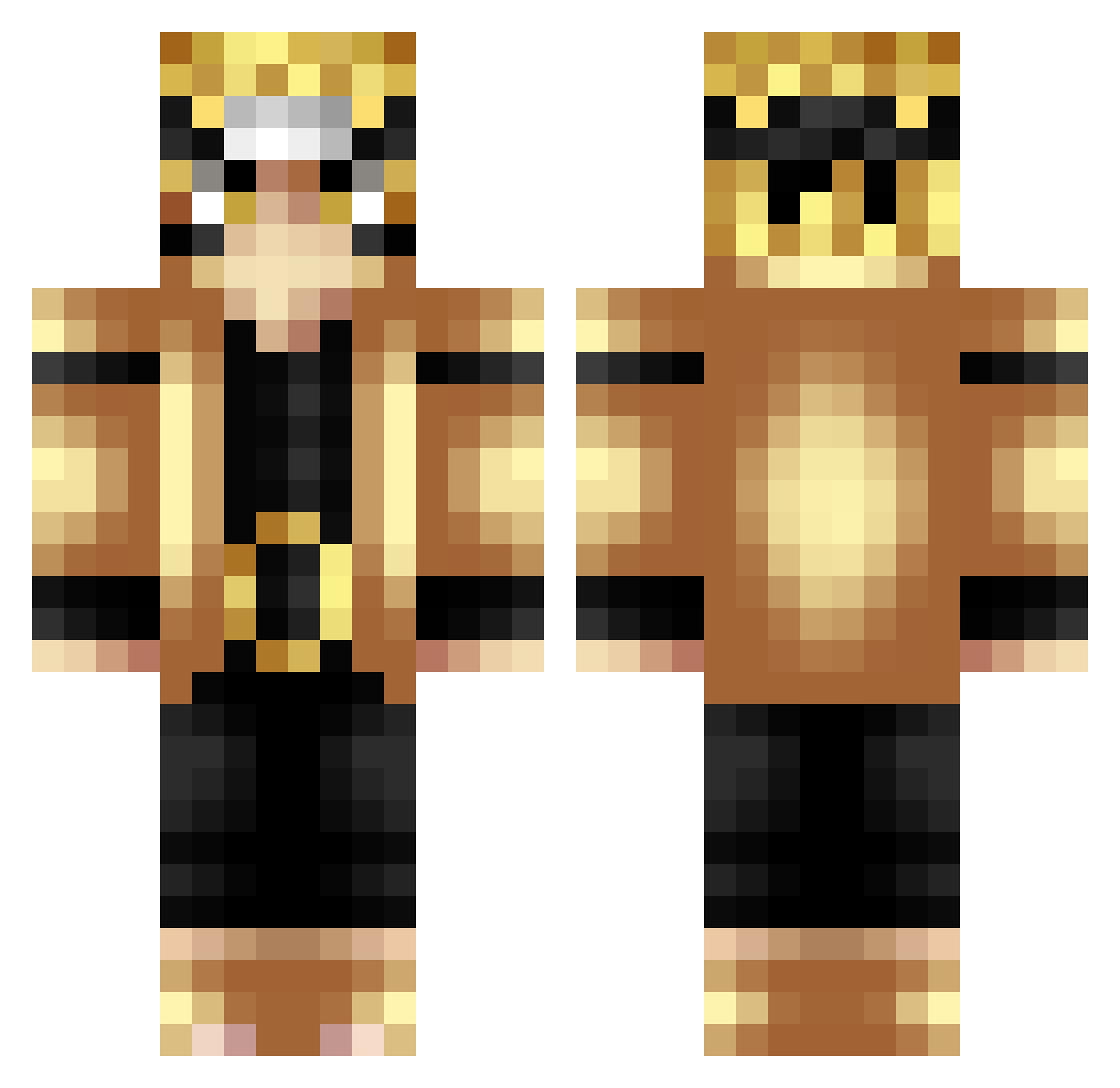 aaronelpro Minecraft skin, front and back view