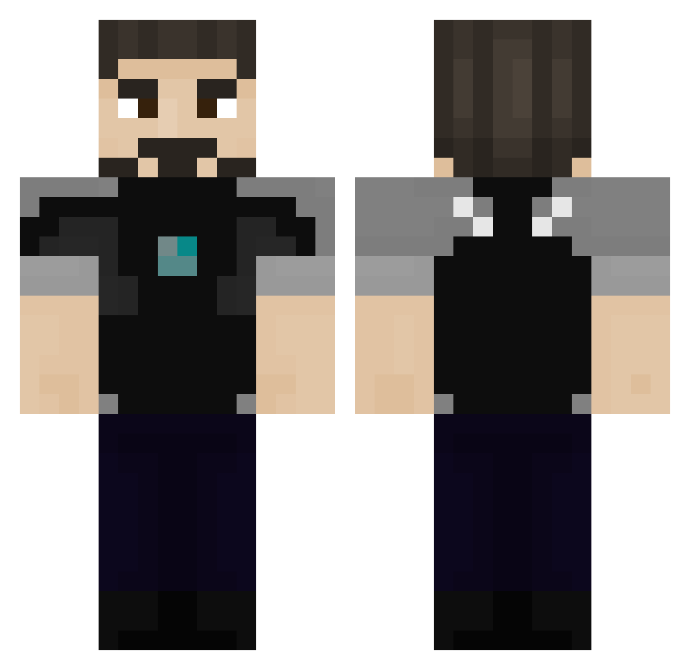 bemotheboss Minecraft skin, front and back view