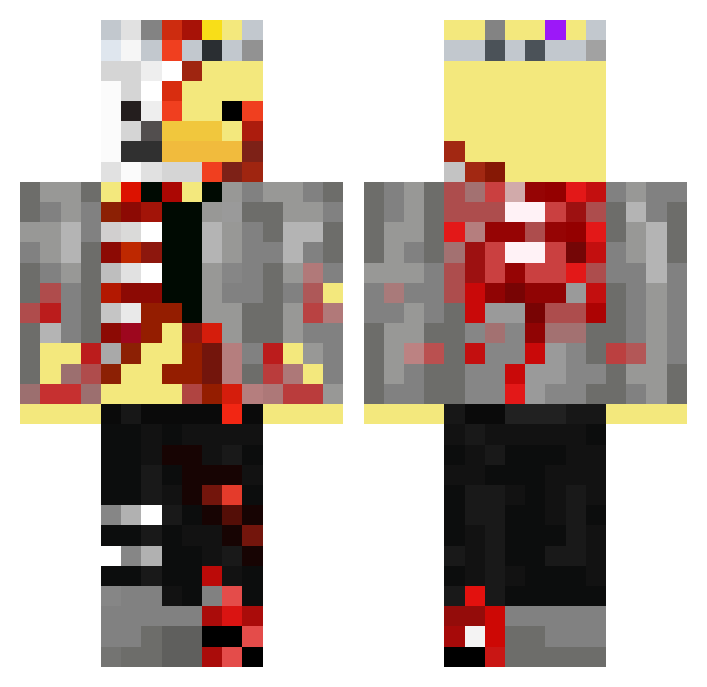 dream543 Minecraft skin, front and back view