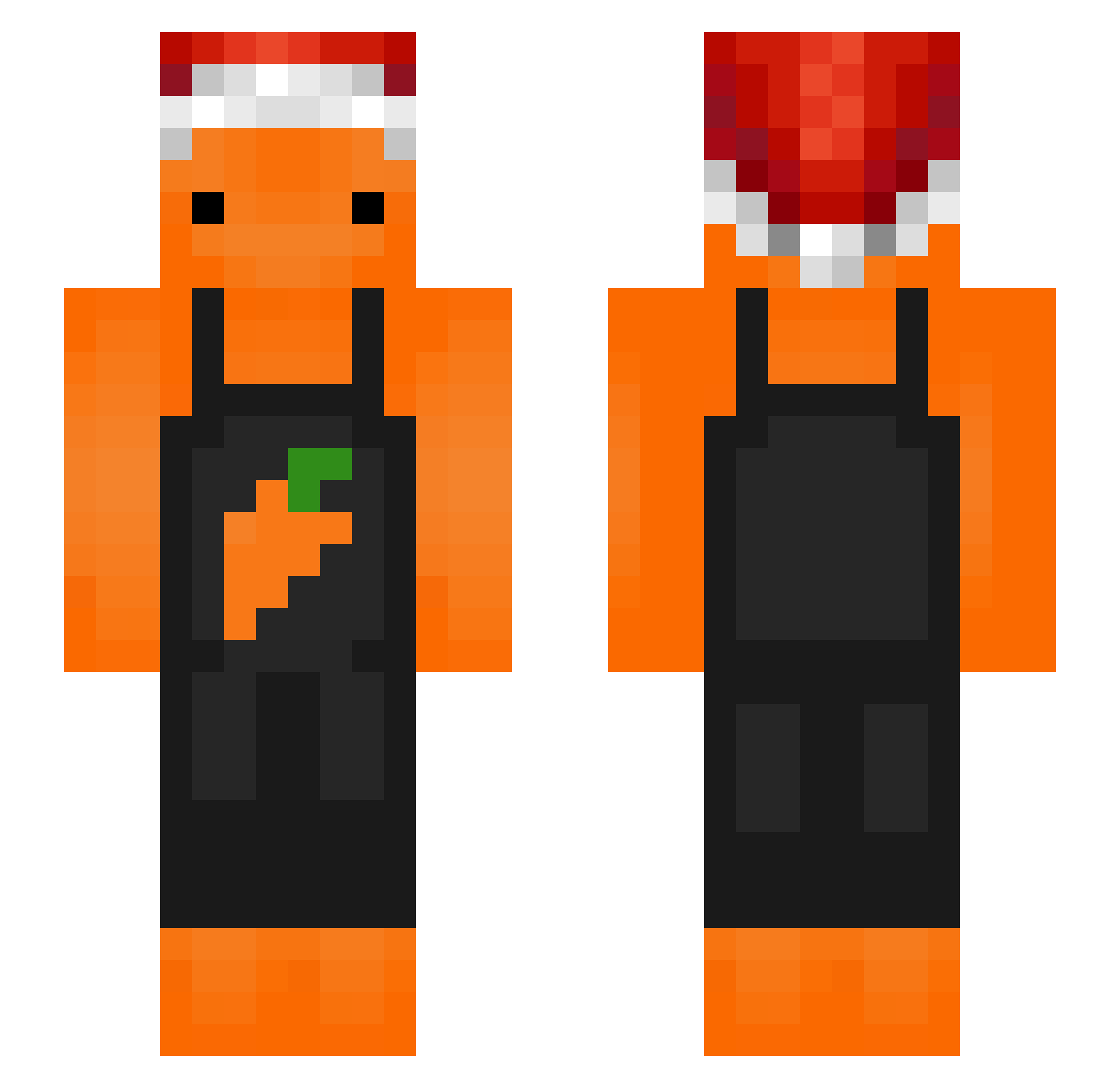 Vletrix Minecraft skin, front and back view