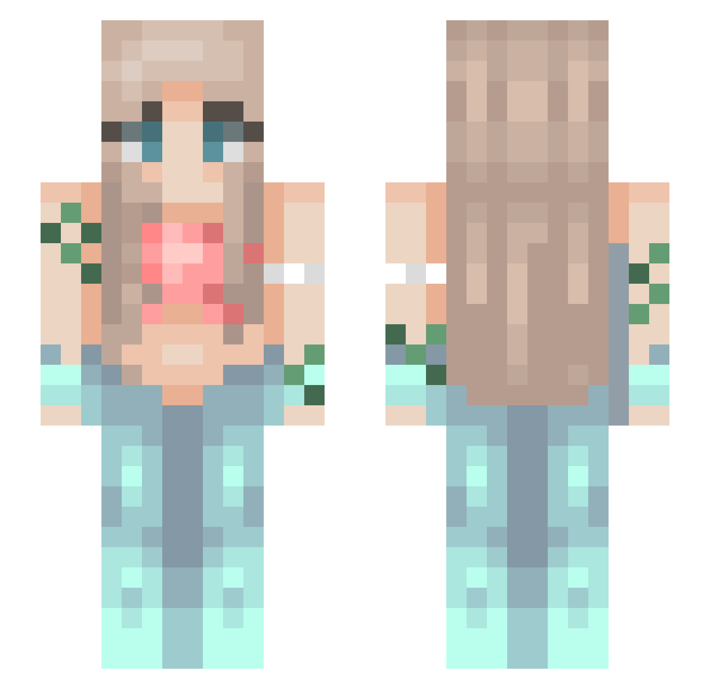 unicorngirl5134 Minecraft skin, front and back view