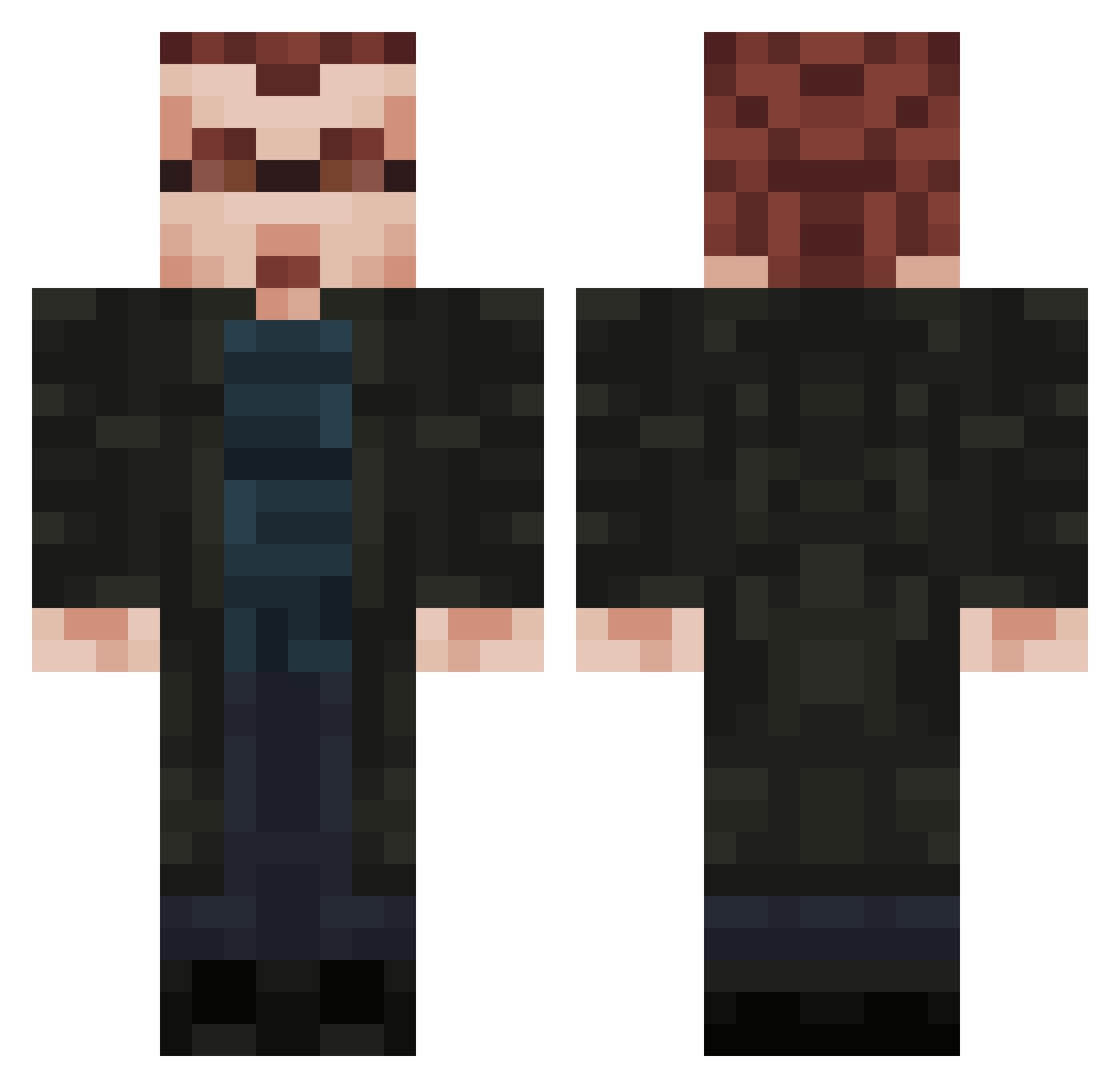 toshnilovka Minecraft skin, front and back view