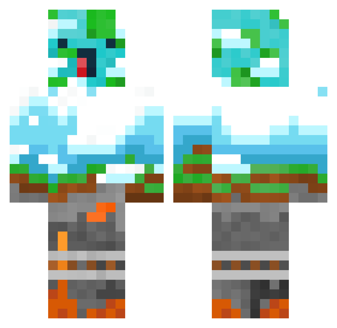 DavidTheTaxer Minecraft skin, front and back view