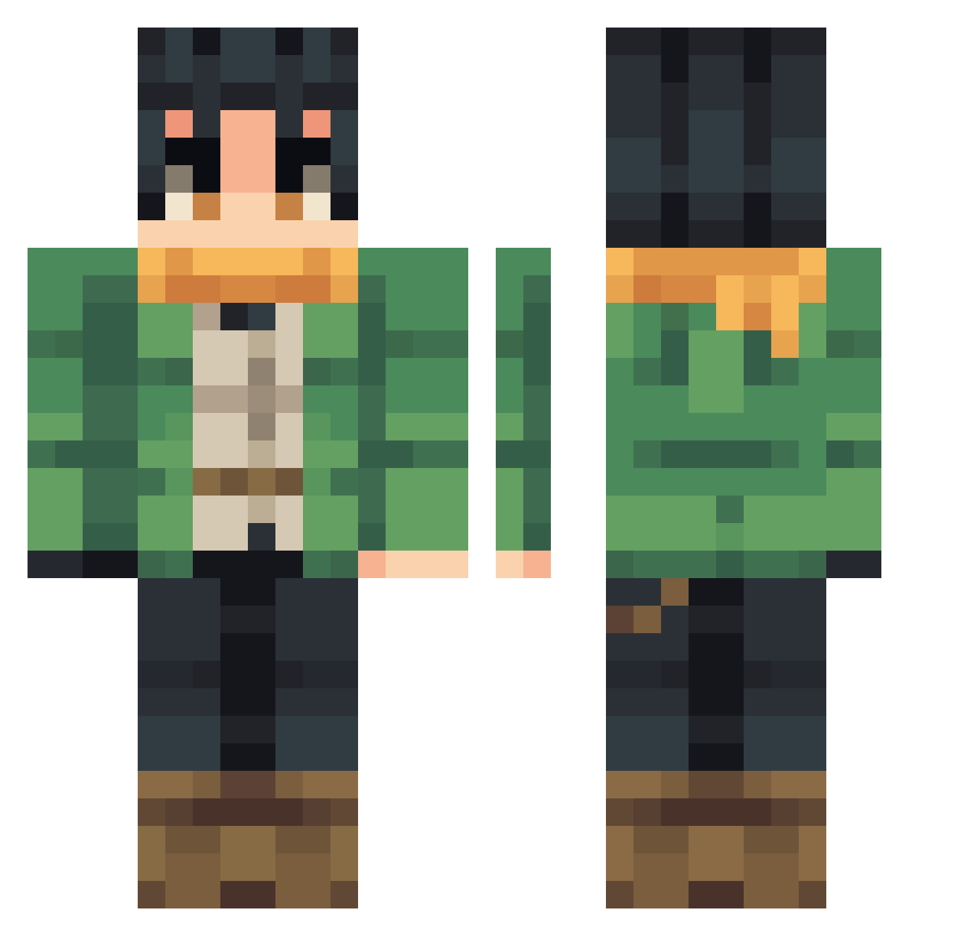 blake7731 Minecraft skin, front and back view