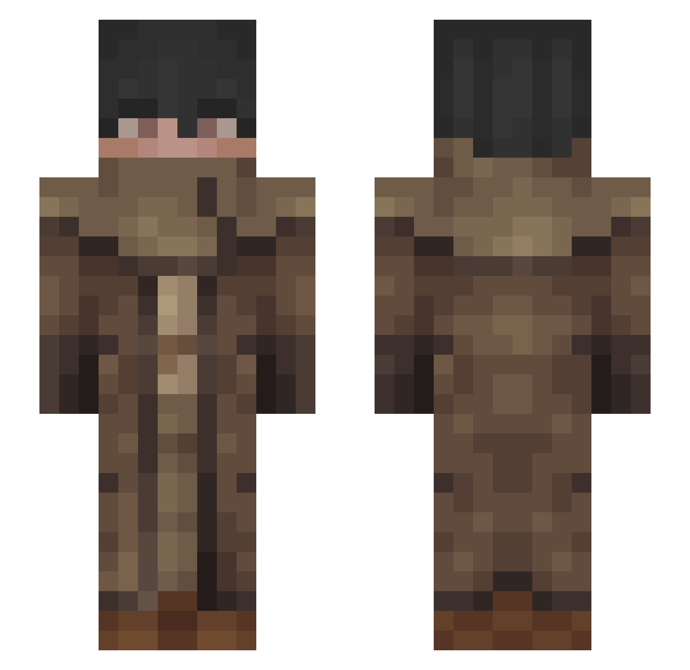 Tomykaze Minecraft skin, front and back view