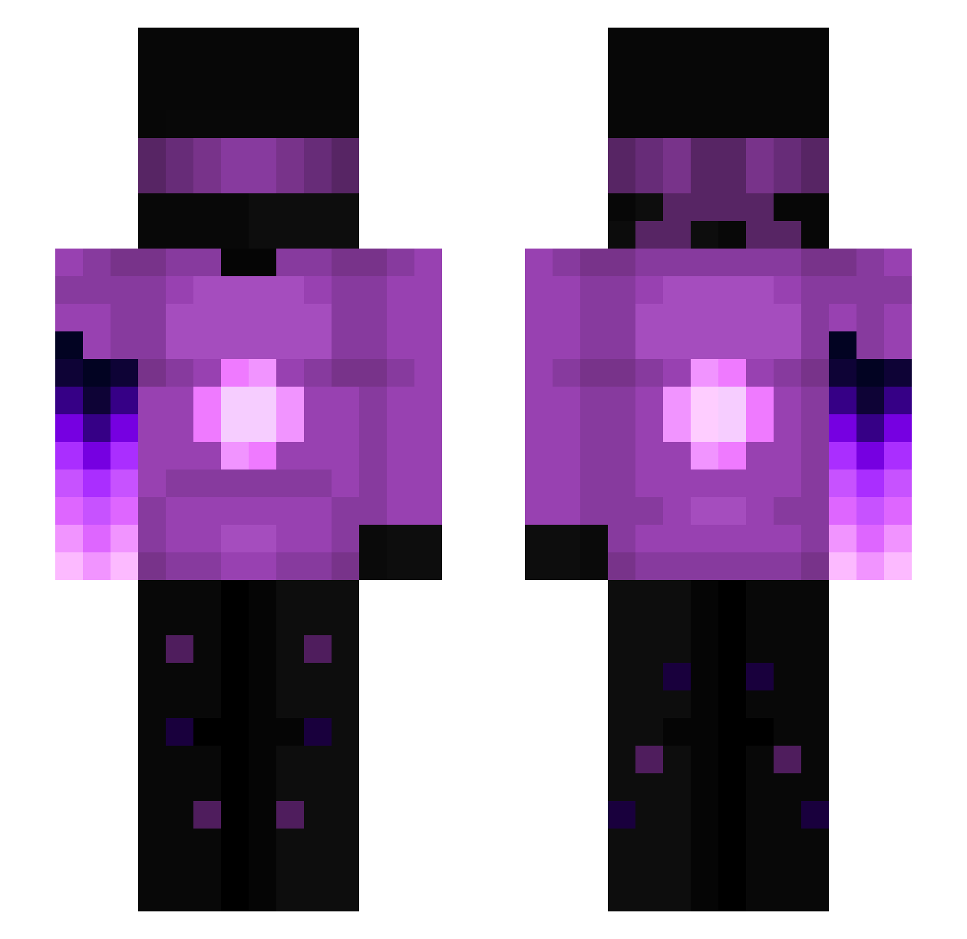 VoidStre4k Minecraft skin, front and back view