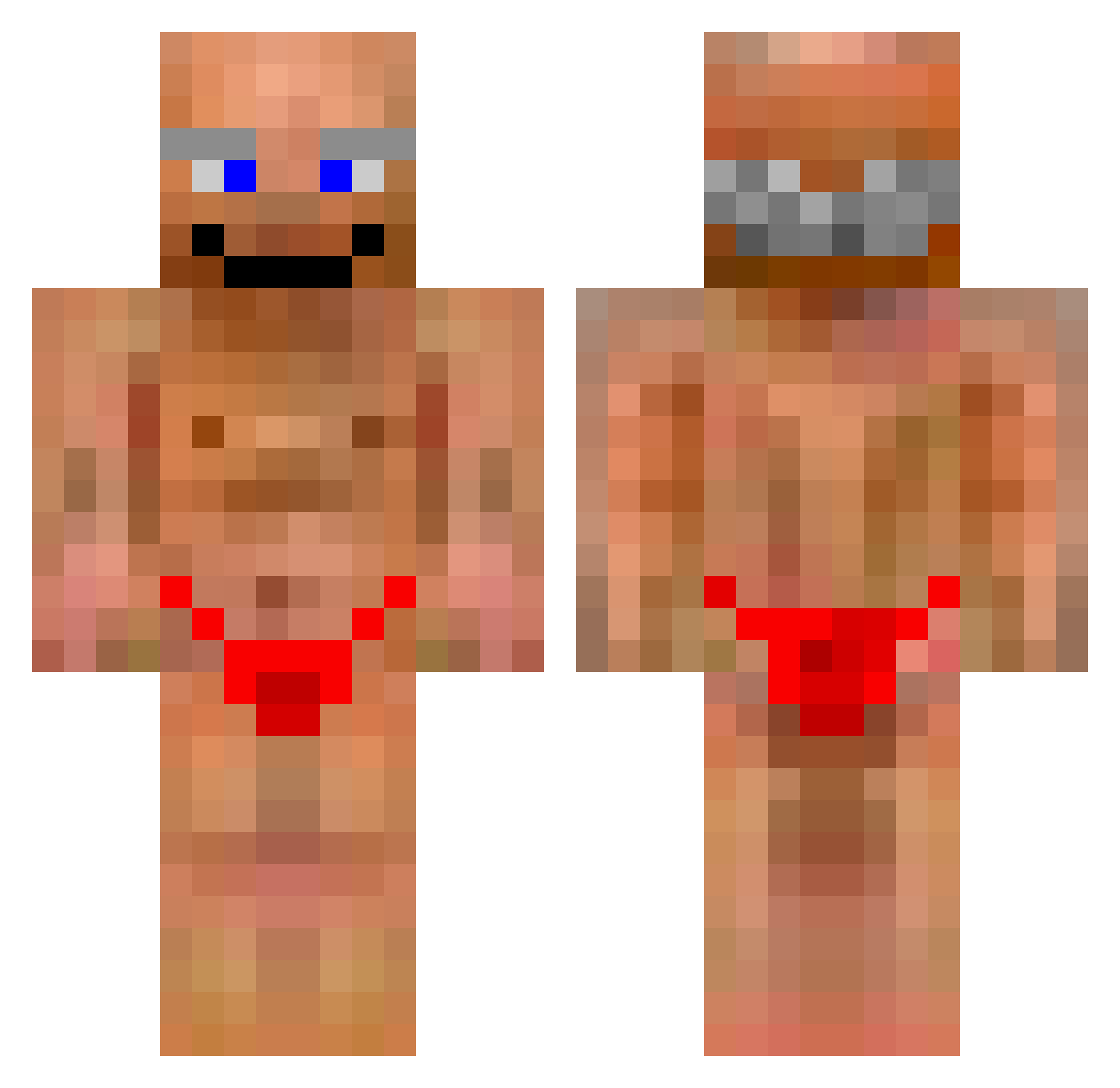 AXOBUBBLE Minecraft skin, front and back view