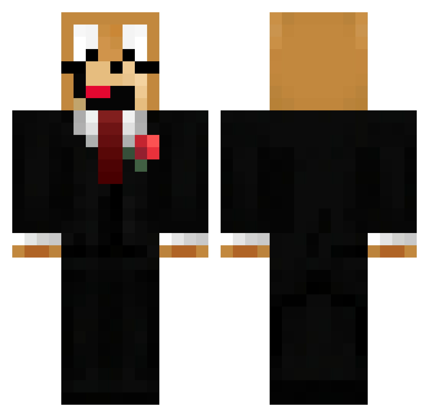 Baccari Minecraft skin, front and back view