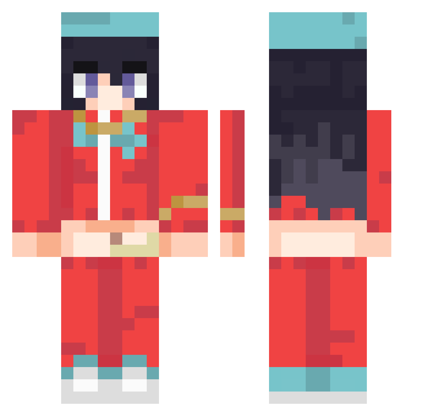 3xoz1 Minecraft skin, front and back view