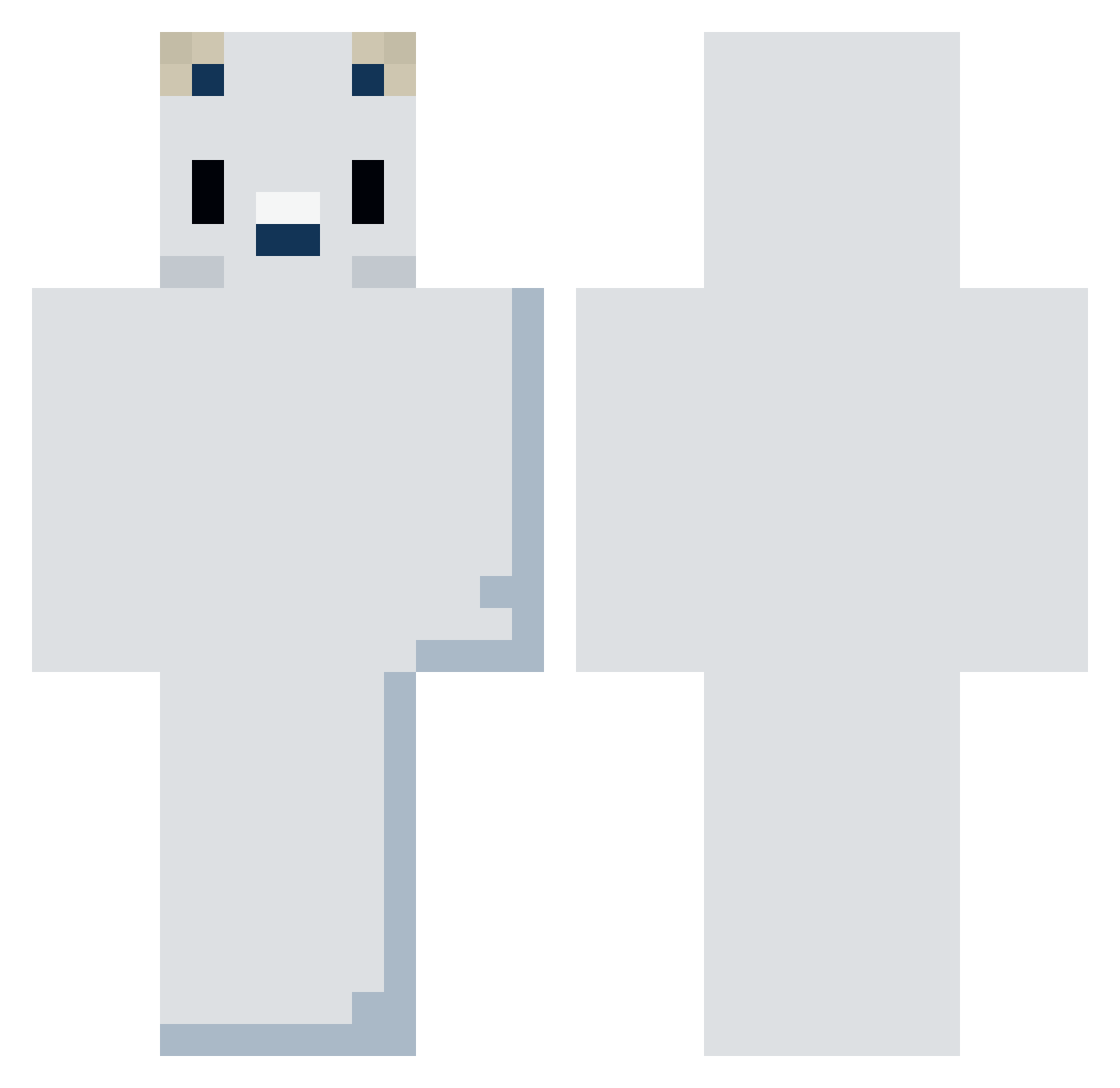 PolarBearSevn Minecraft skin, front and back view