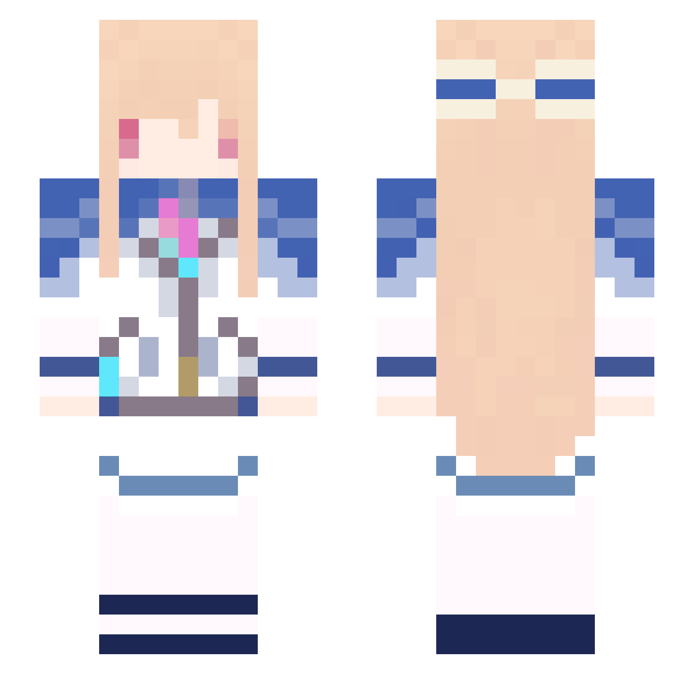 Southzaza Minecraft skin, front and back view