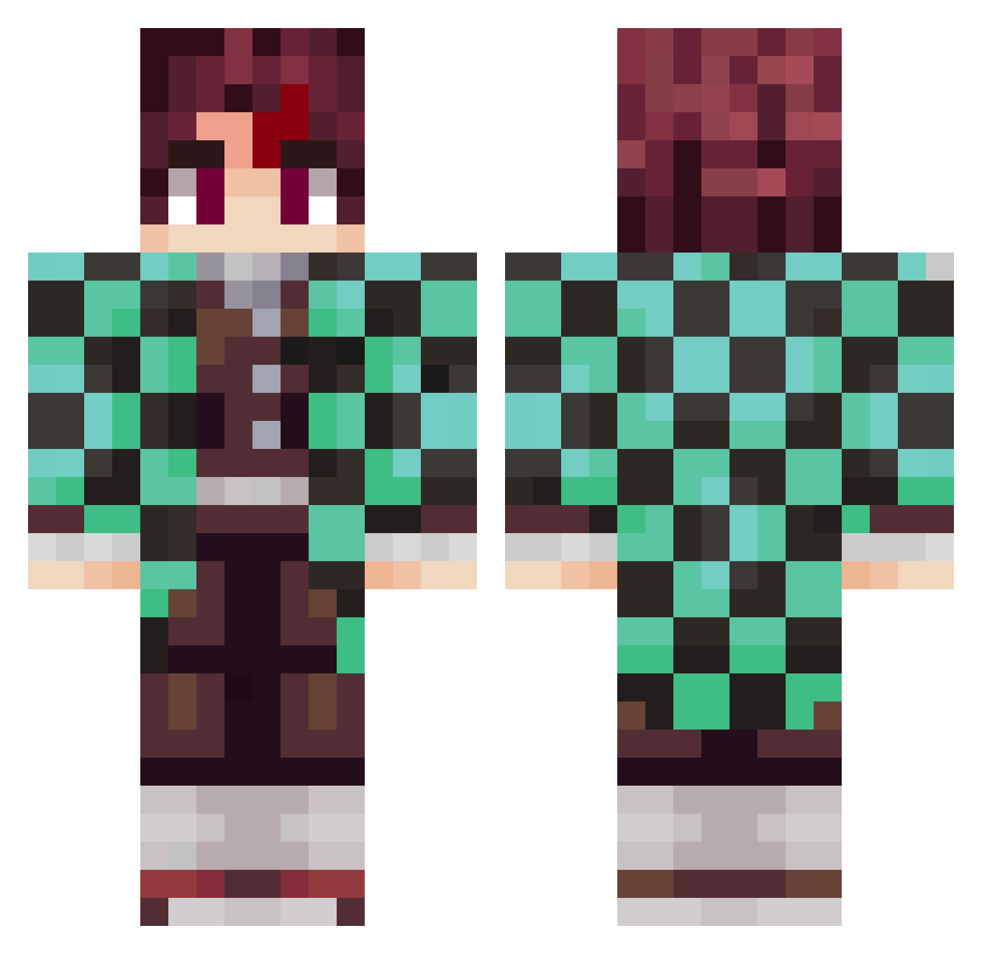 SweetPinguuu Minecraft skin, front and back view