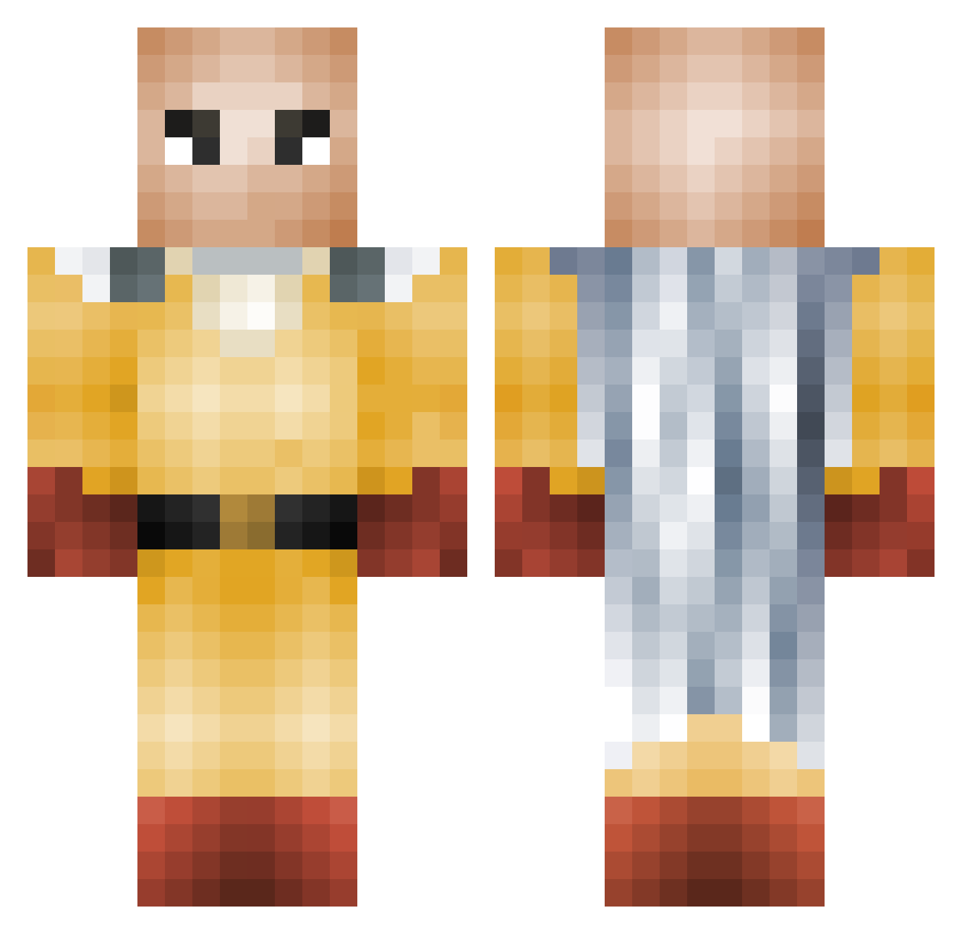 DhrSeppexBQ Minecraft skin, front and back view