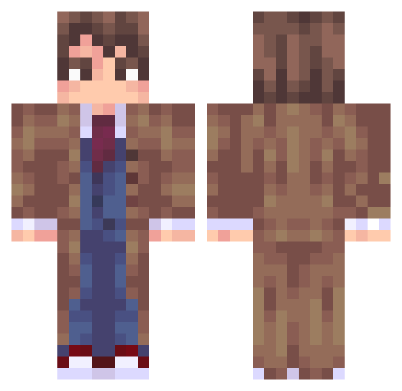 Glitchy119 Minecraft skin, front and back view