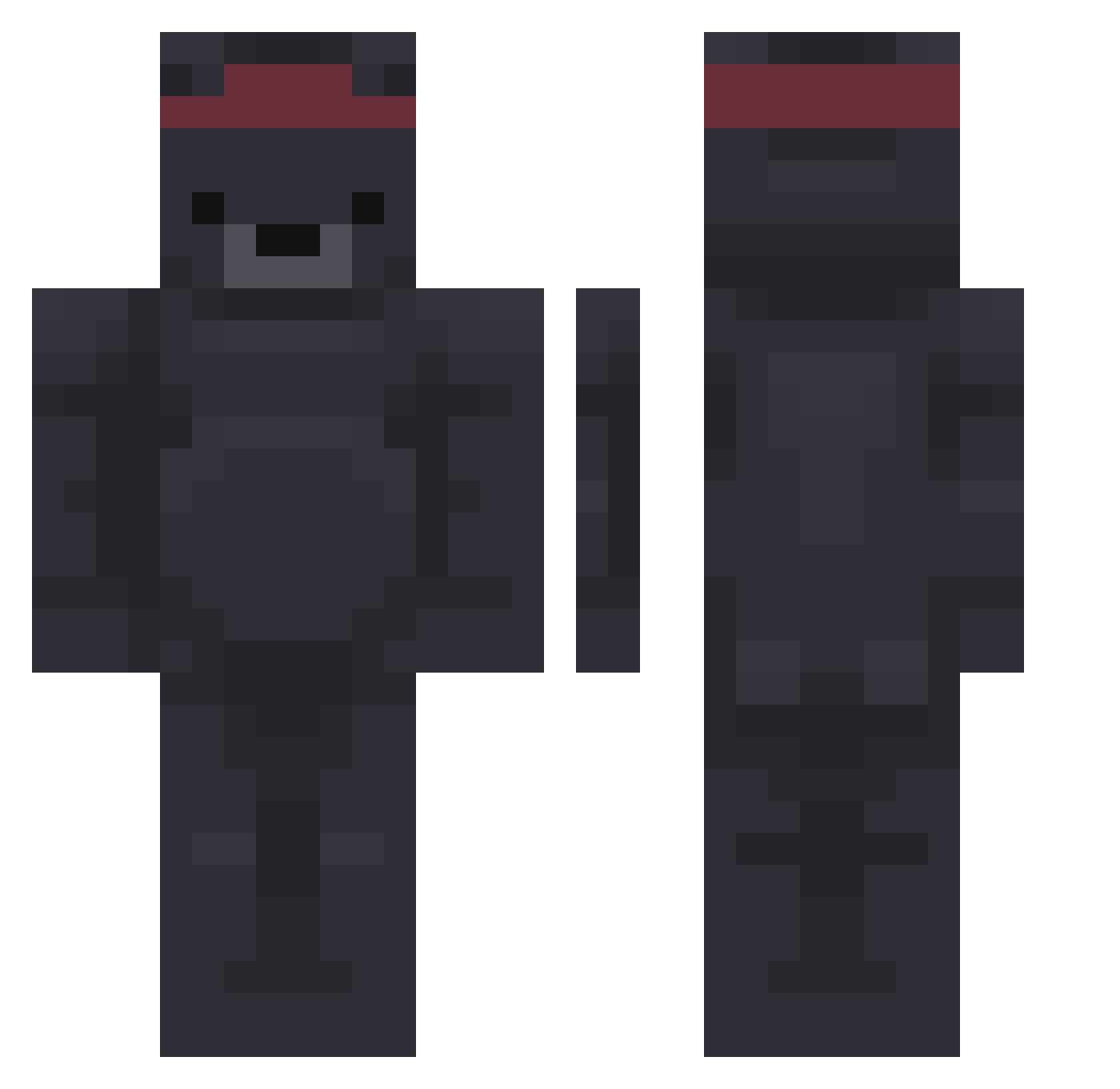 Thokan Minecraft skin, front and back view