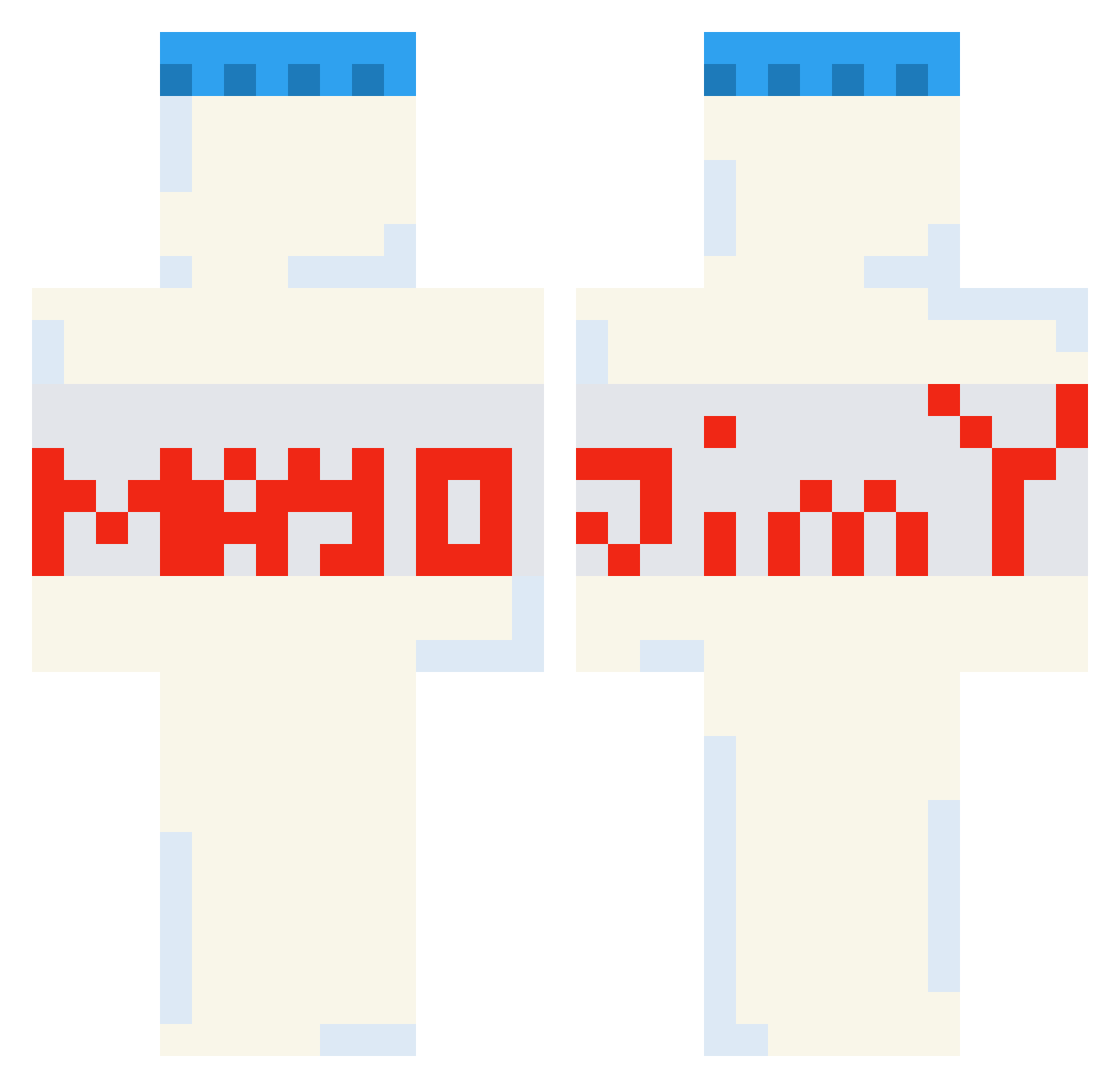 jimywazhere Minecraft skin, front and back view