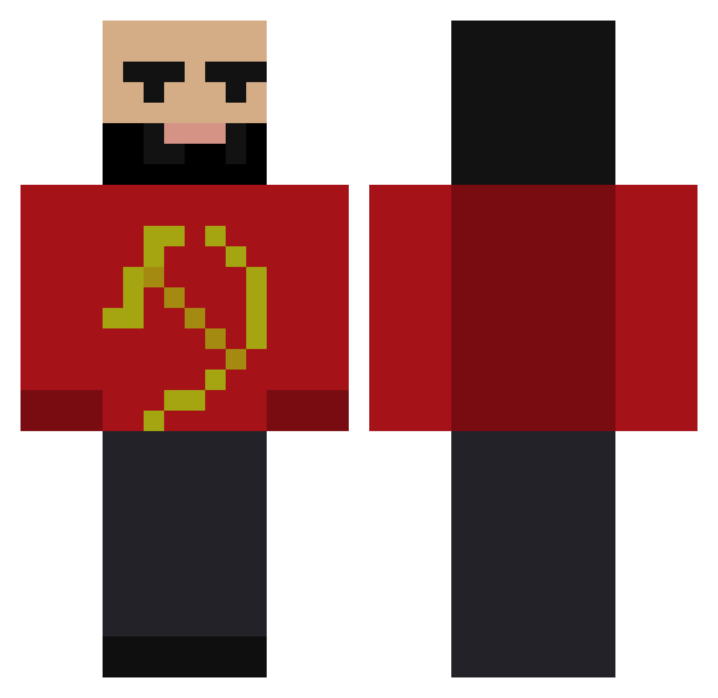 Rodari0 Minecraft skin, front and back view