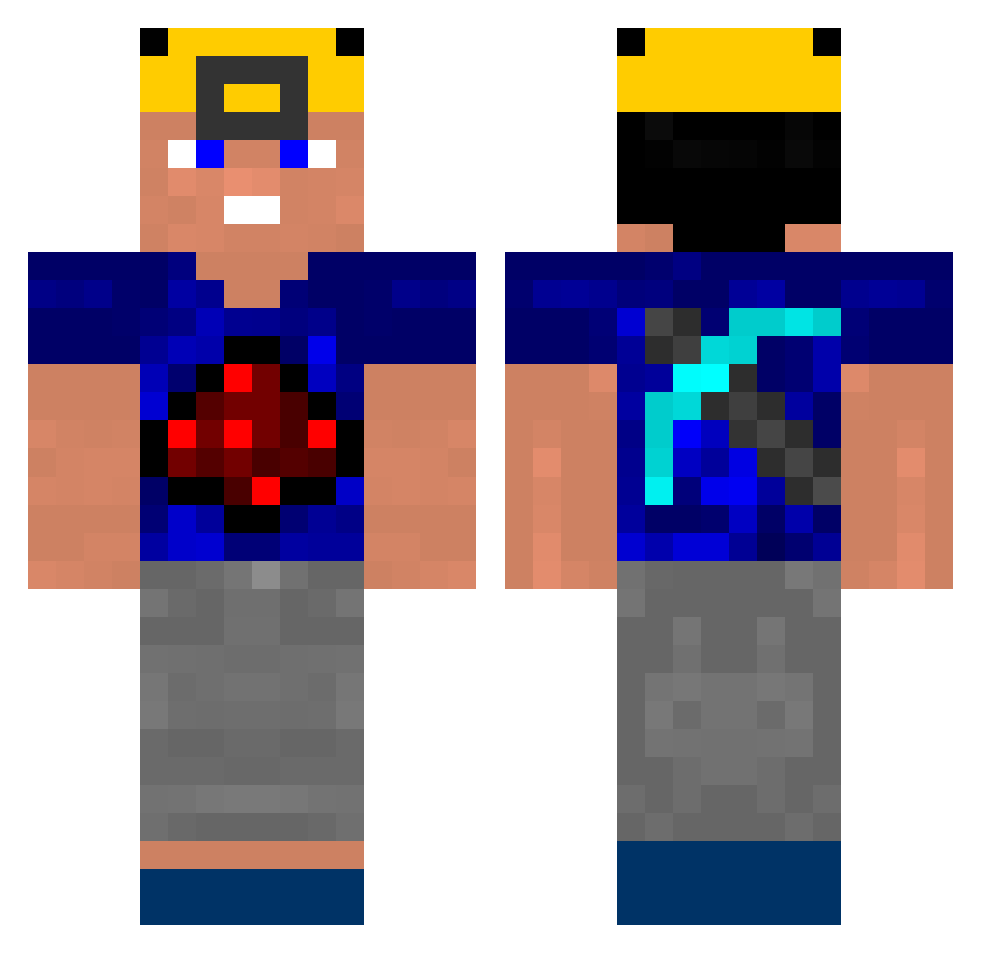 Olefins Minecraft skin, front and back view