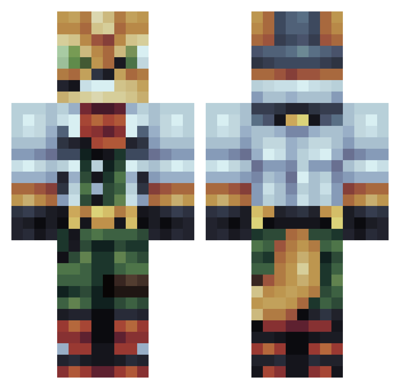 djthecowhugger1 Minecraft skin, front and back view