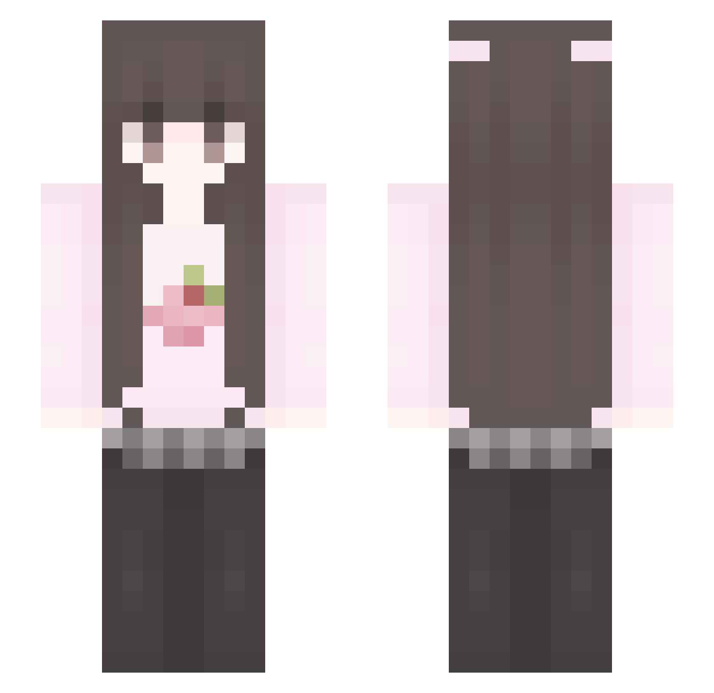 MilkMonsta69 Minecraft skin, front and back view