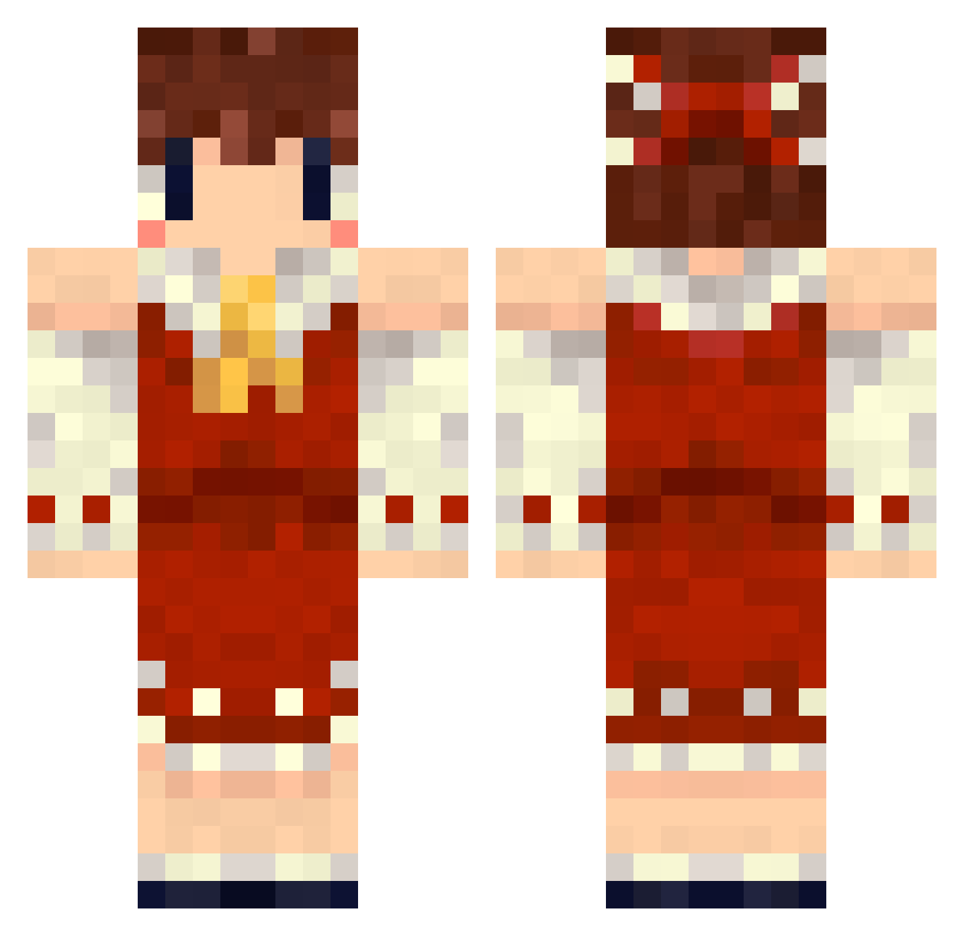 heptachord Minecraft skin, front and back view