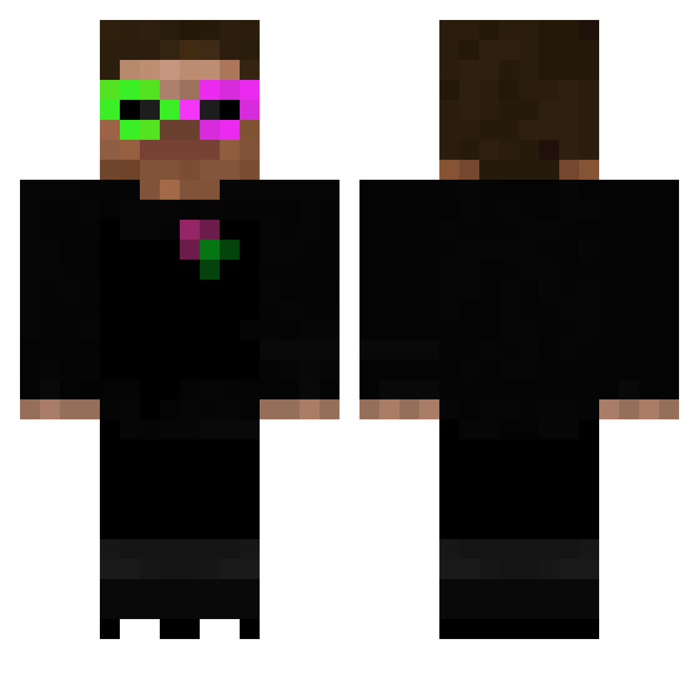 Baeta Minecraft skin, front and back view