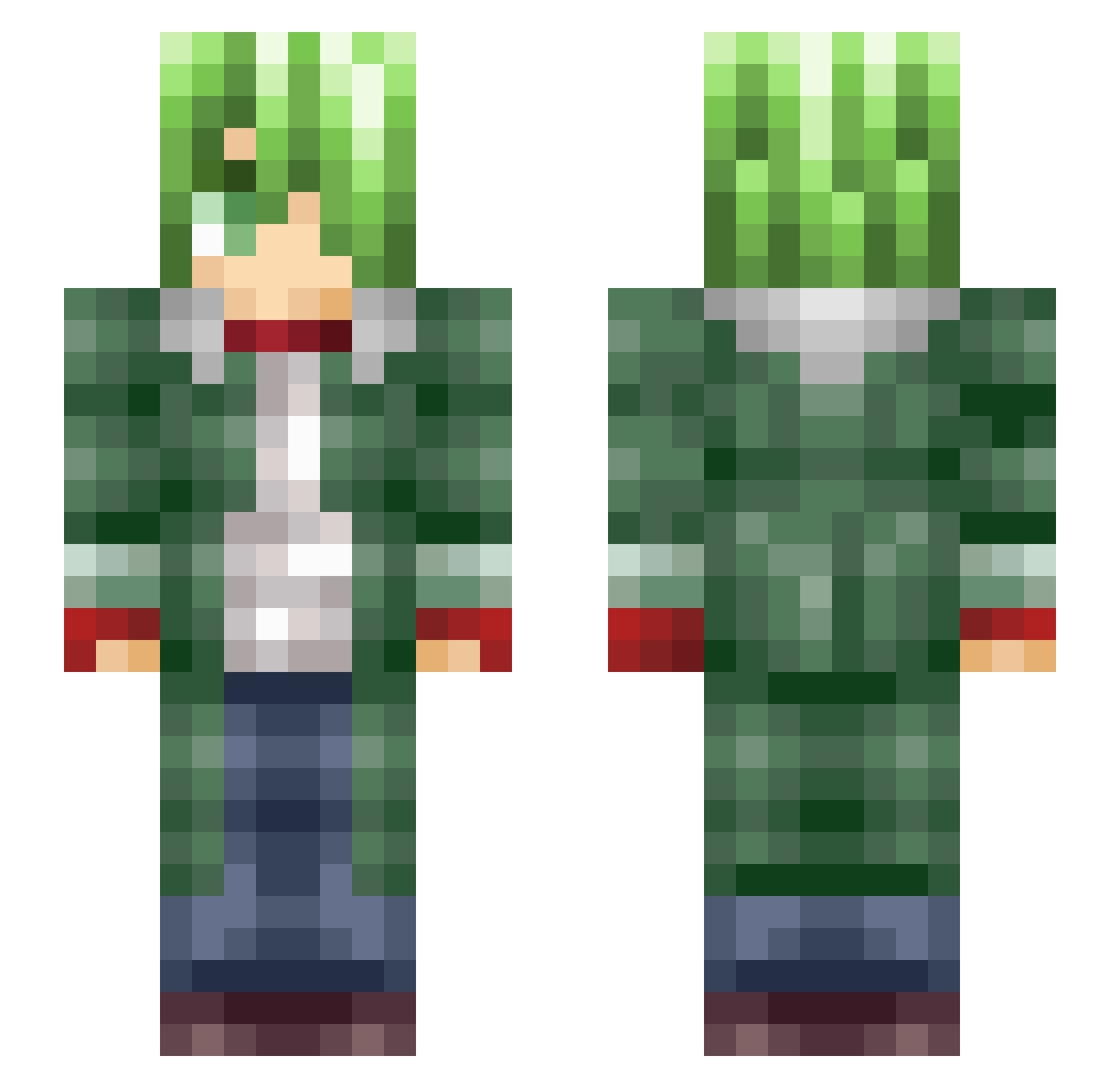 NotEmanFR Minecraft skin, front and back view