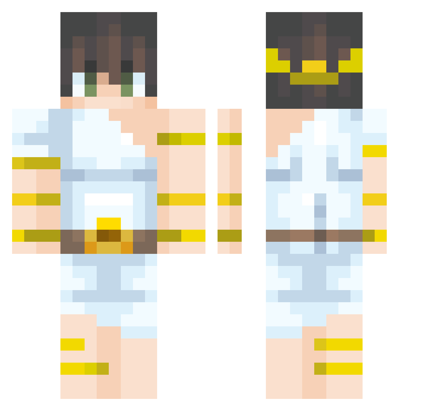 Apollong Minecraft skin, front and back view