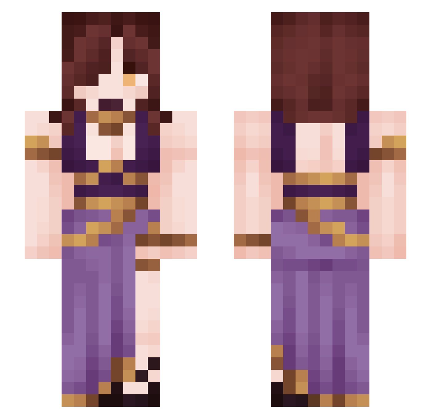 Fenukii Minecraft skin, front and back view