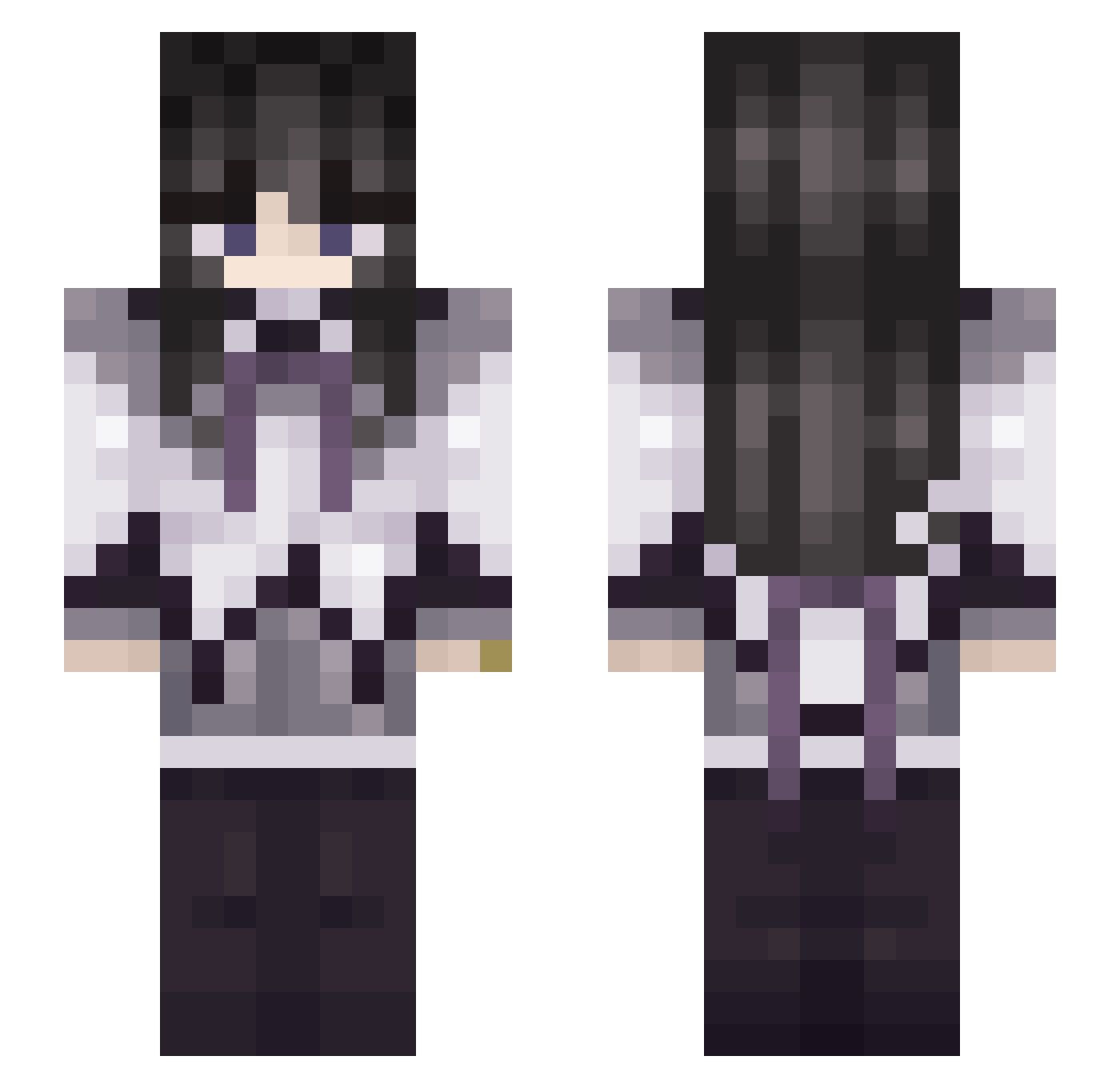 RuthlessOsu Minecraft skin, front and back view