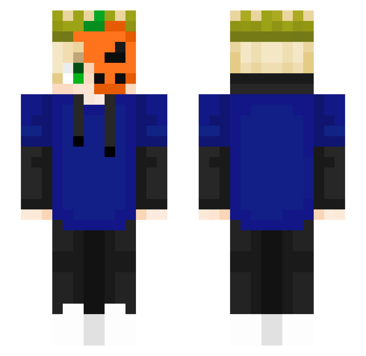 Trayzo_Yt Minecraft skin, front and back view