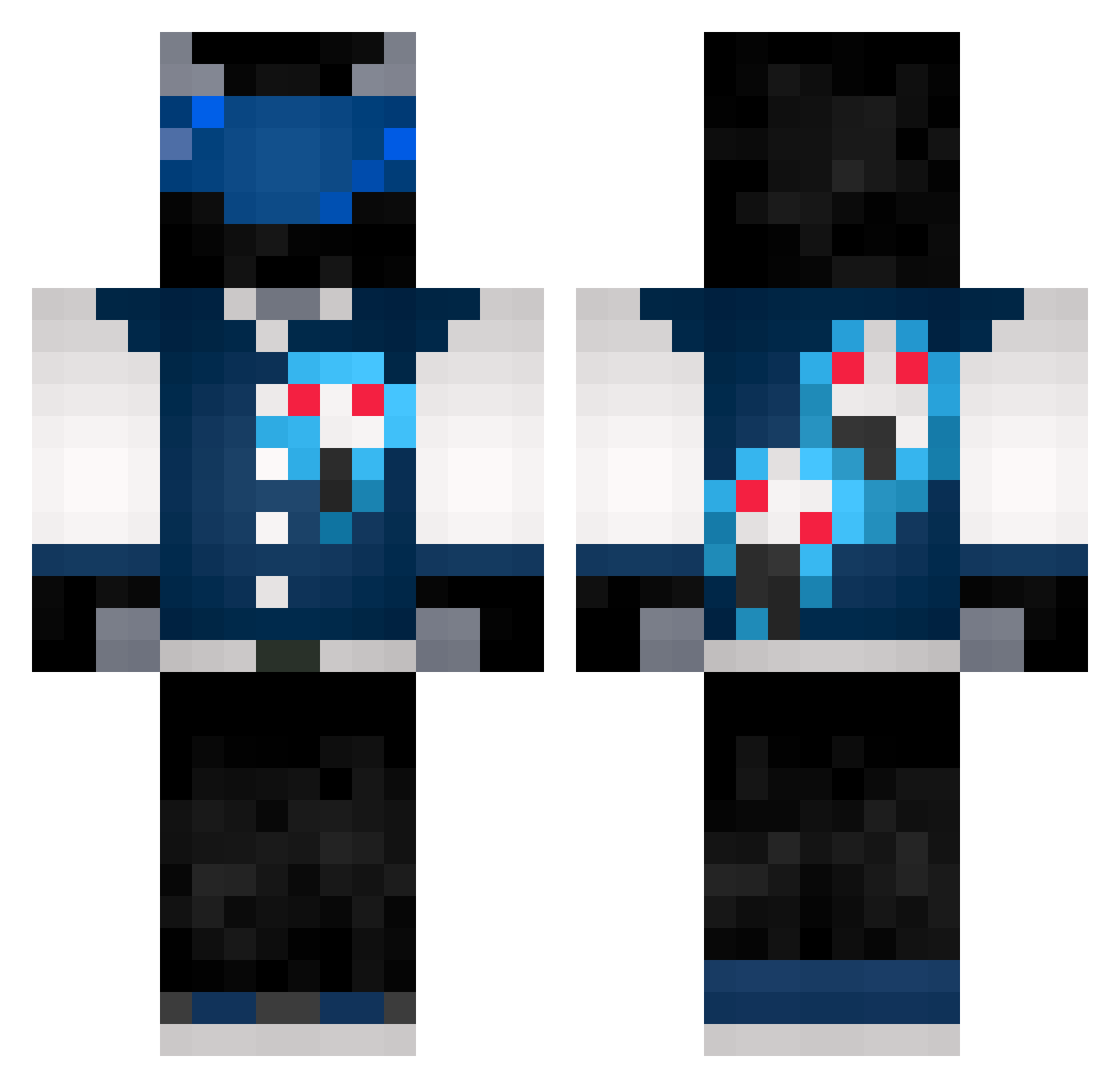 AtomicNights Minecraft skin, front and back view