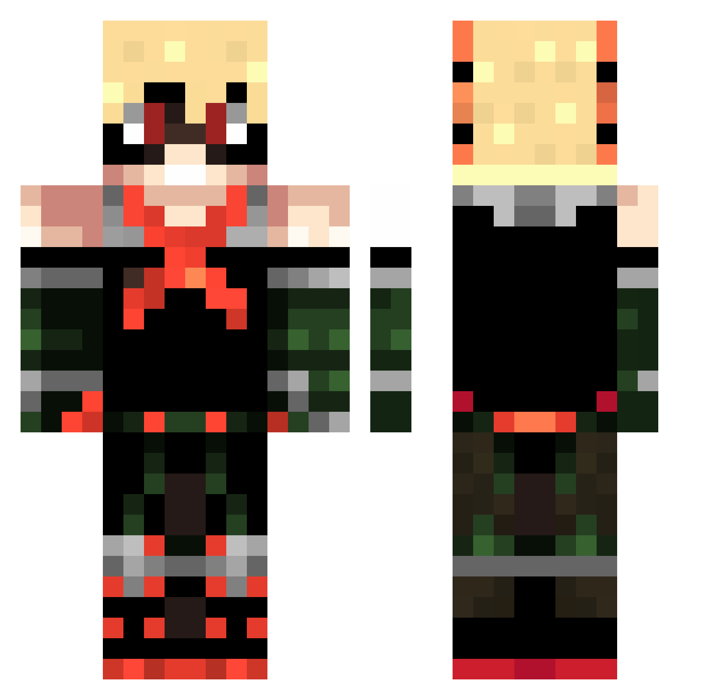cyberbtw Minecraft skin, front and back view