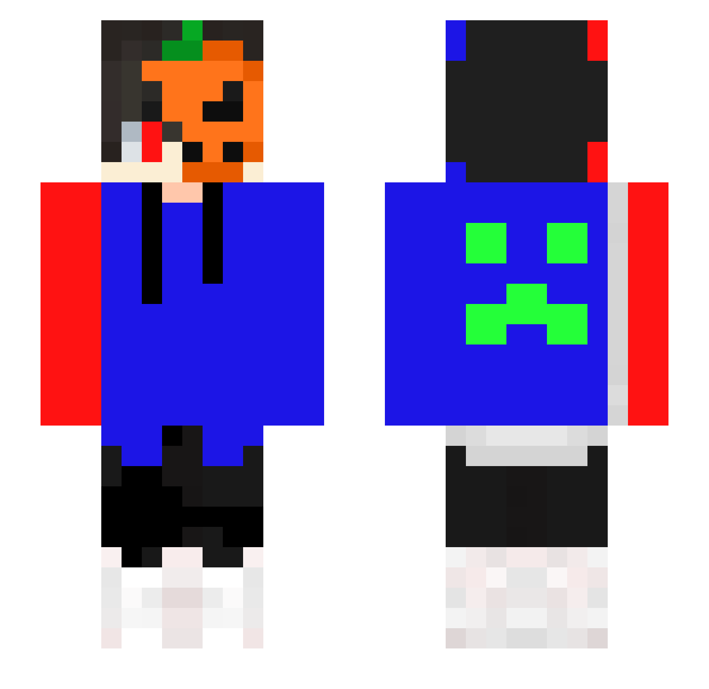 SophieRain43Mill Minecraft skin, front and back view