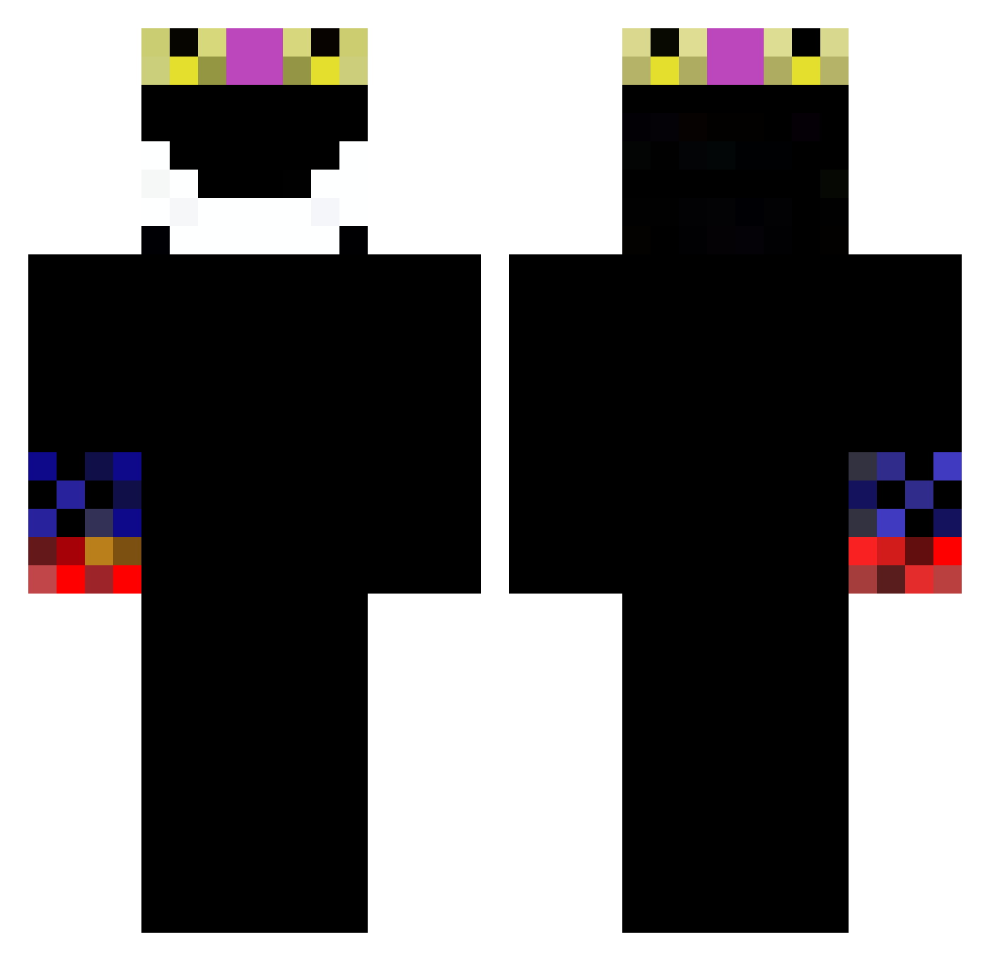 ElzoV Minecraft skin, front and back view