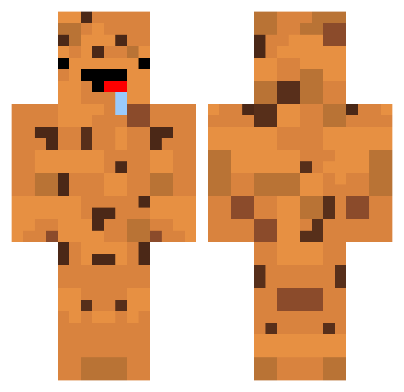 InF4ous Minecraft skin, front and back view