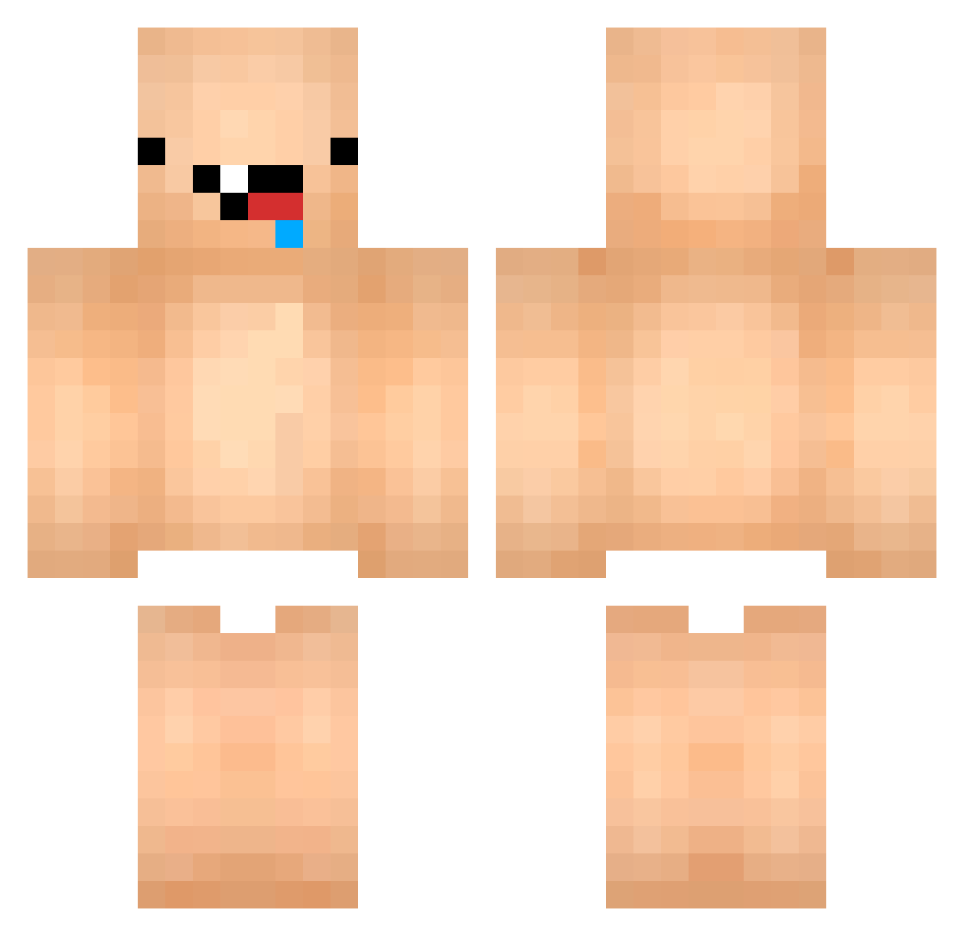 Pilouxou Minecraft skin, front and back view