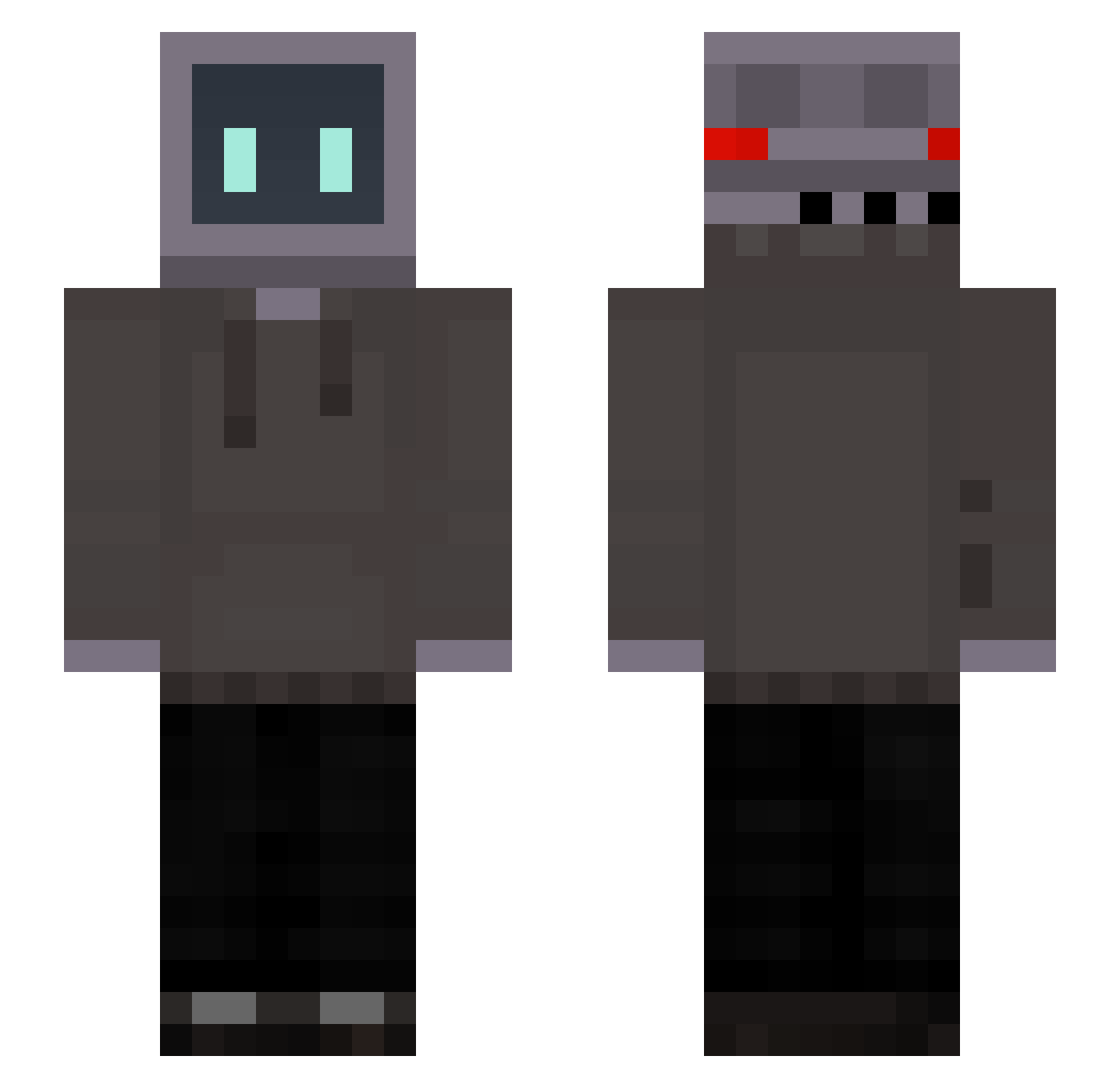 Wolfy_____ Minecraft skin, front and back view