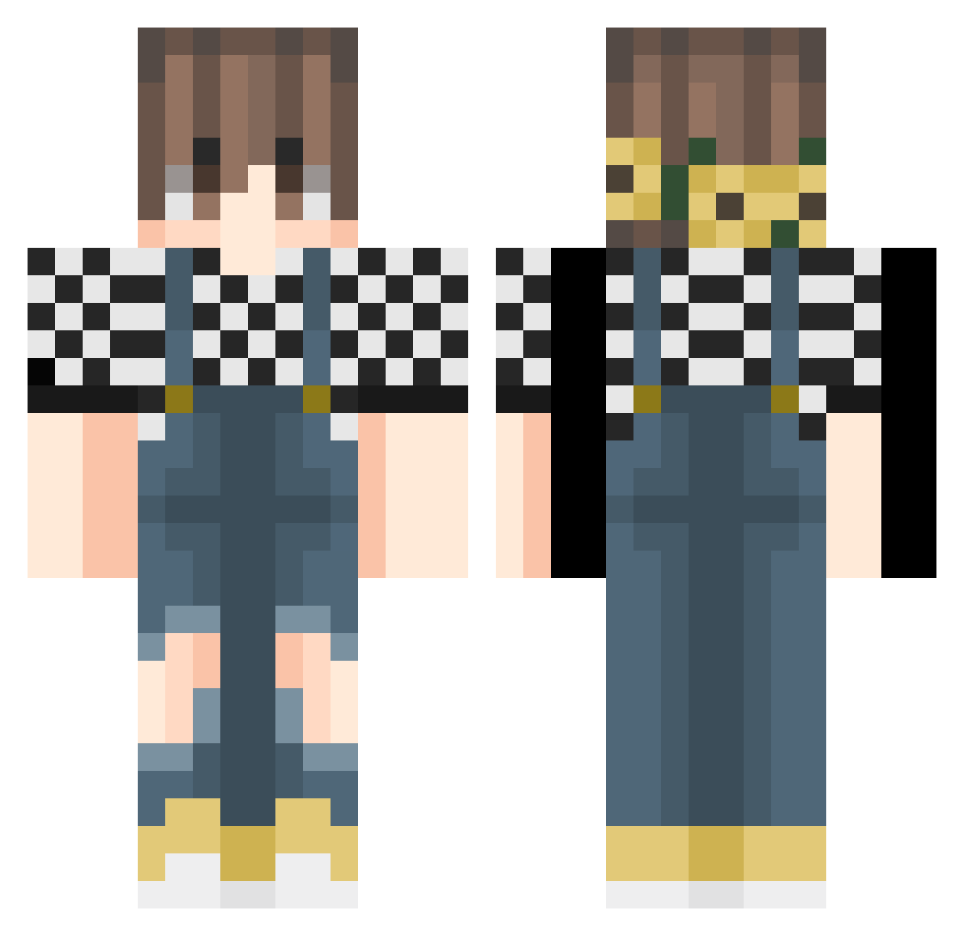 unsaltable Minecraft skin, front and back view