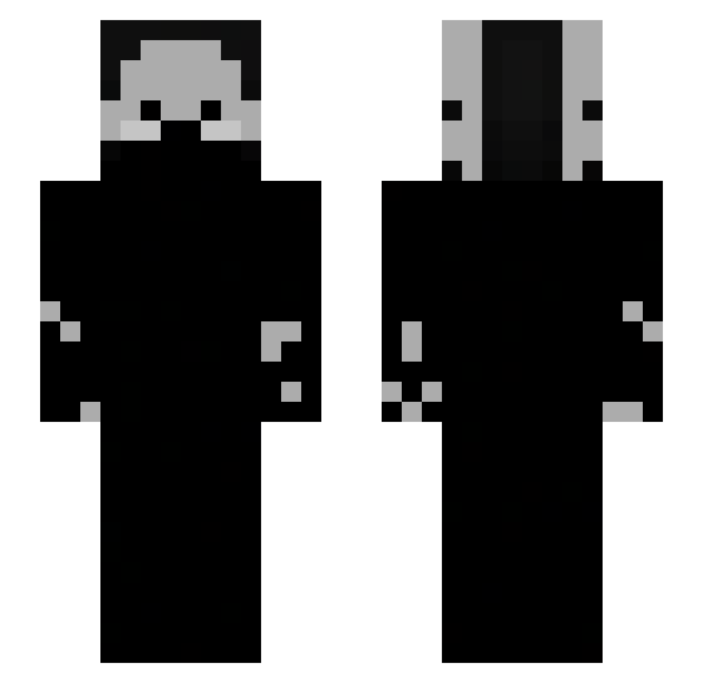 BloodySoul_ Minecraft skin, front and back view
