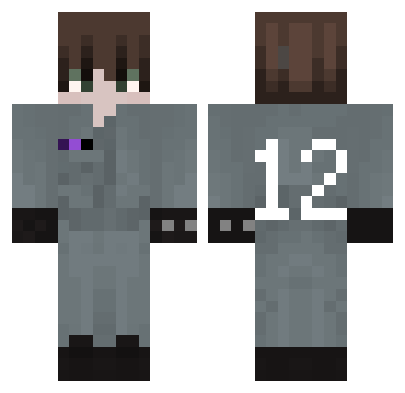 aaaronirl Minecraft skin, front and back view