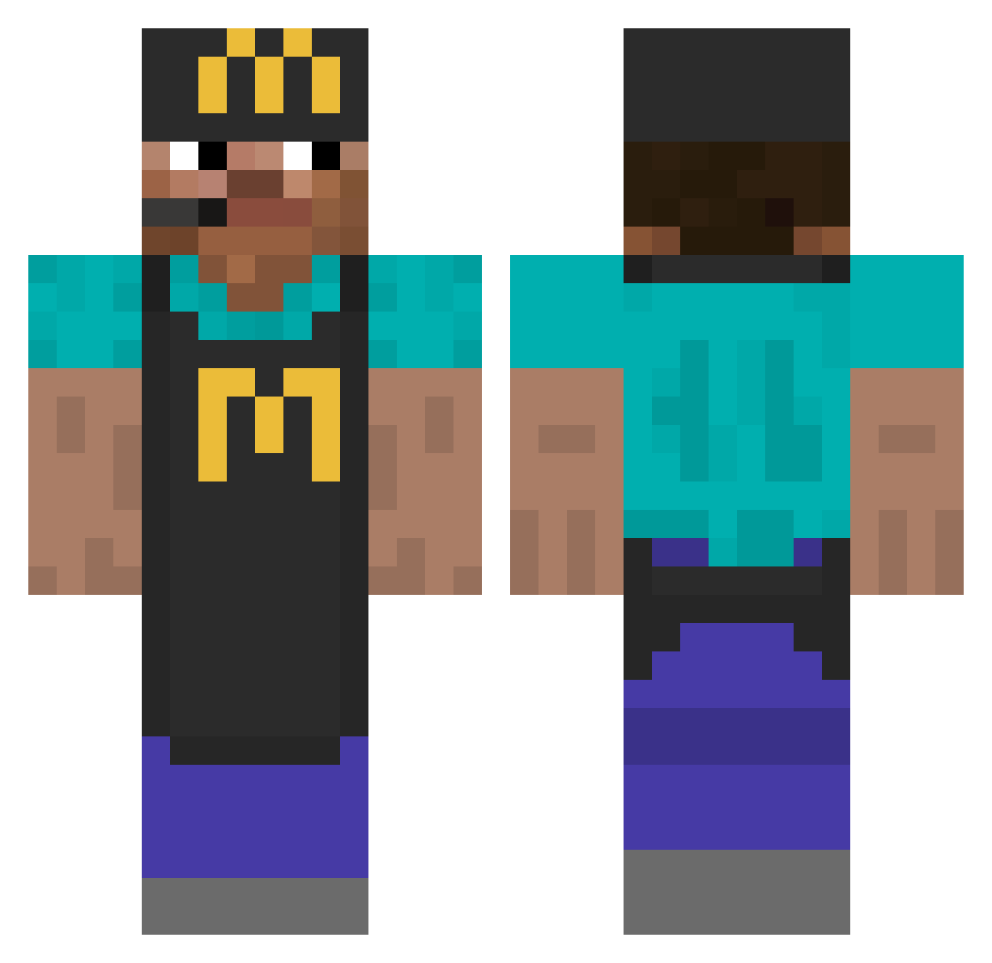 miArmmi Minecraft skin, front and back view