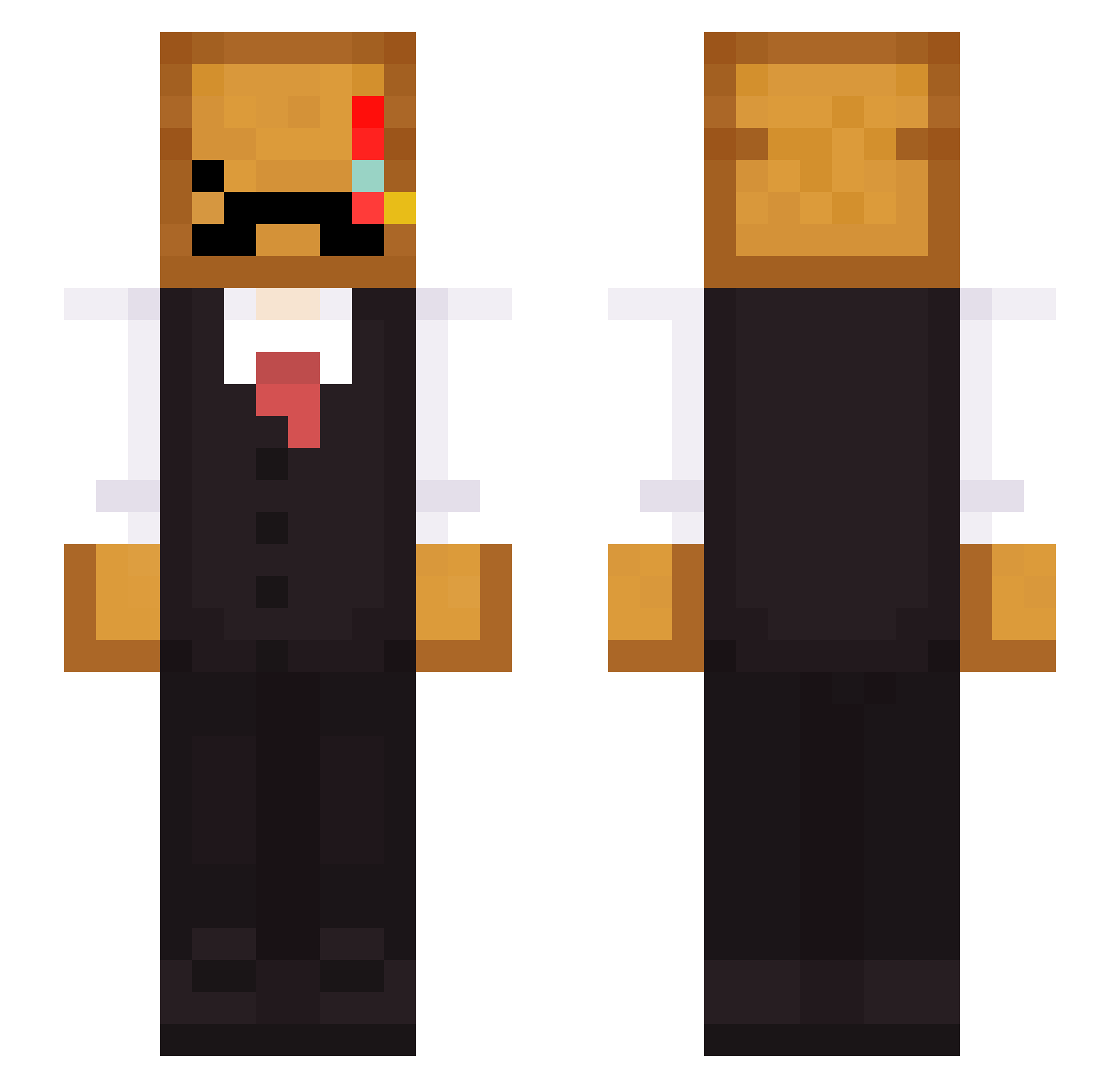 Ohoos Minecraft skin, front and back view